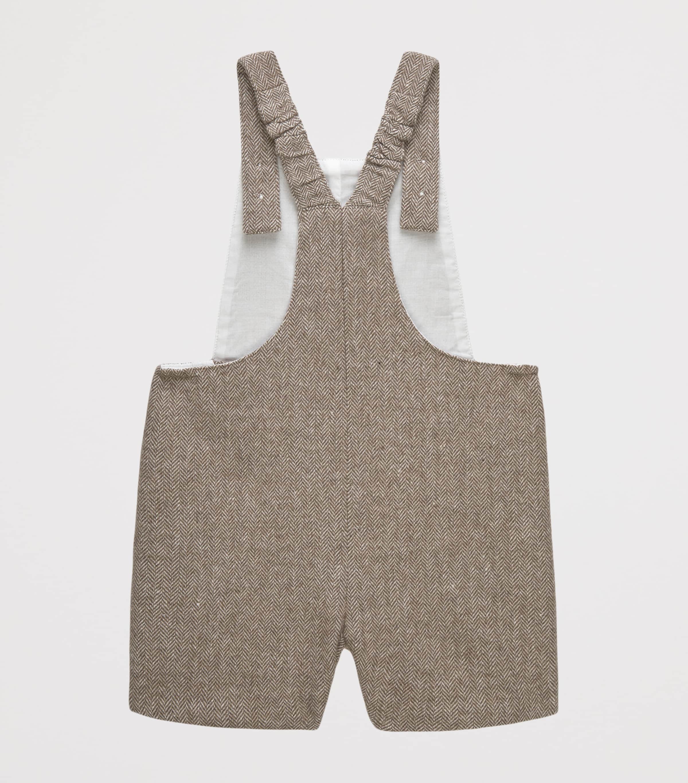 Trotters Alfie Embroidered Dungarees (6-24 Months) Oatmeal Image 2