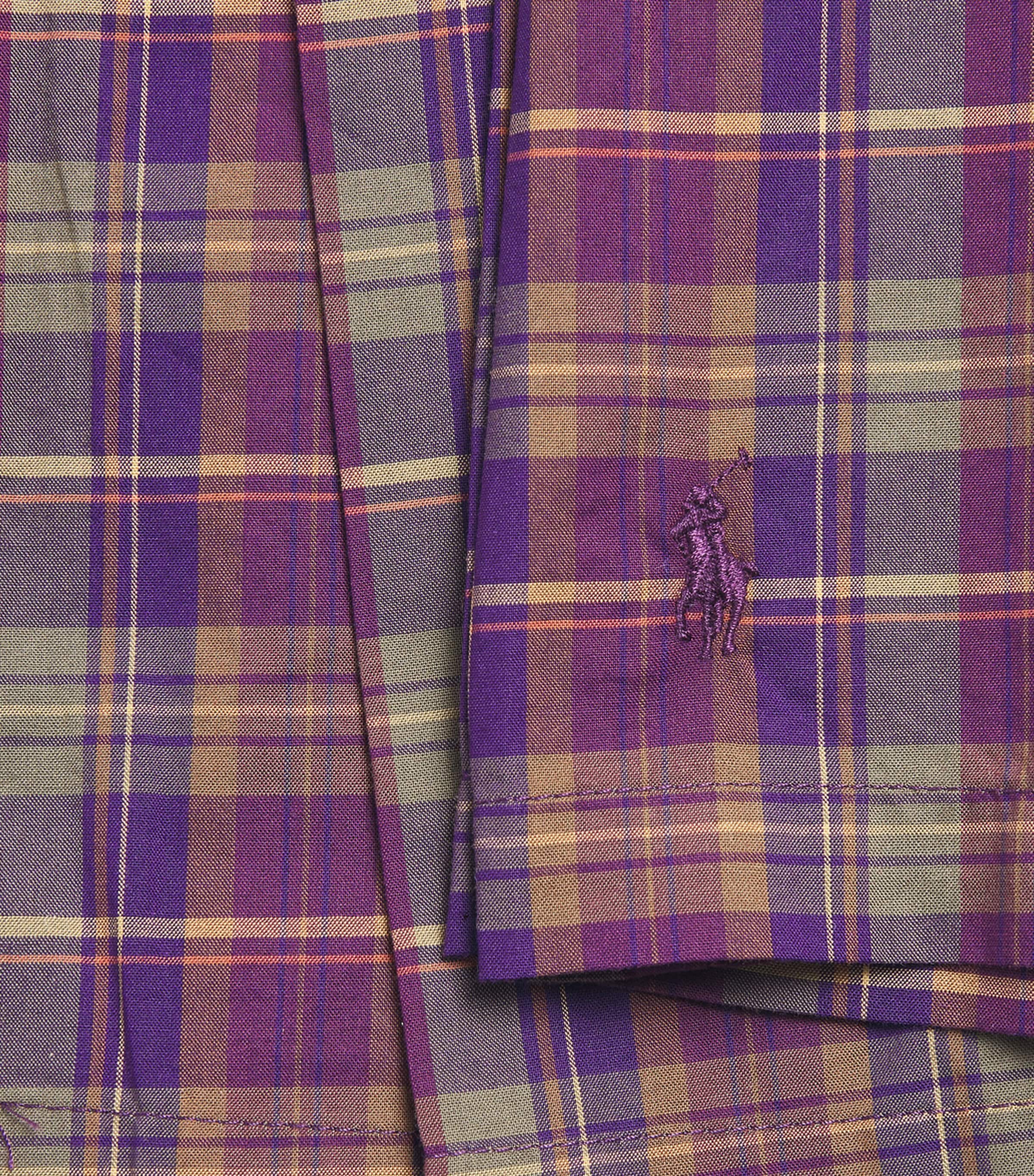 Ralph Lauren Kids Cotton Plaid Pleated Skirt (2-6.5 Years) Prple Grn Plaid Image 2