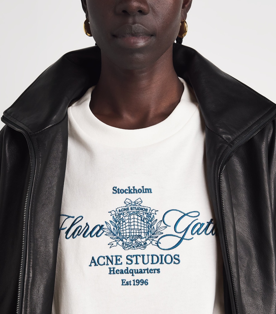 Acne Studios Womens Cotton Logo T-Shirt Off White/ecru Image 3