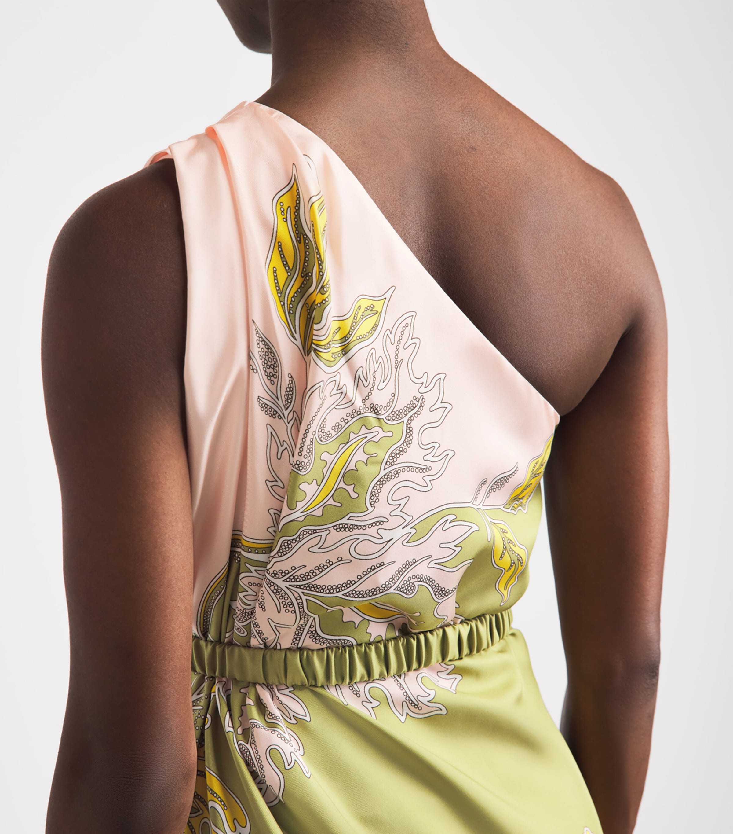 La Doublej Womens Silk One-Shoulder Maxi Dress Swathe Placée Image 5