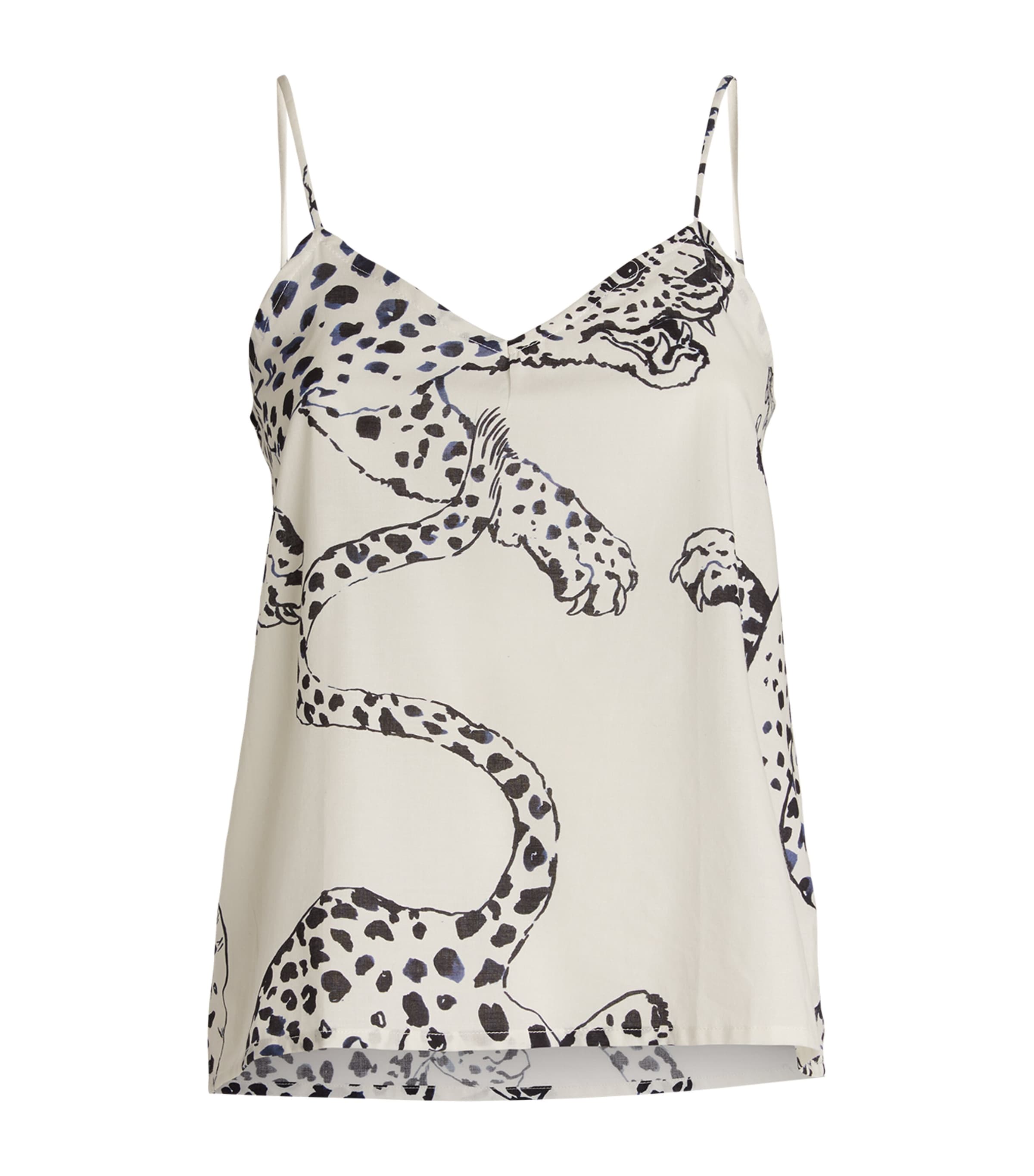 Shop Desmond & Dempsey Jaguar Print Camisole In Beige