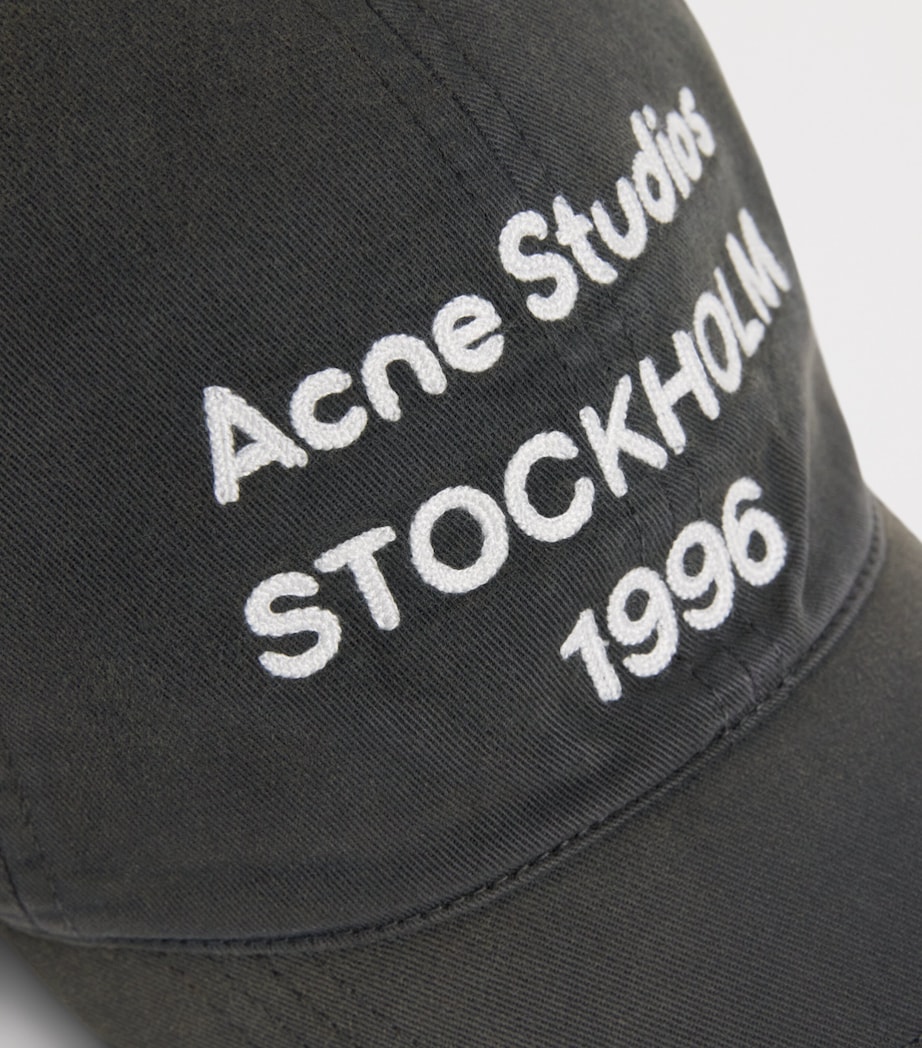 Acne Studios Cotton Logo Cap Faded Black Image 4
