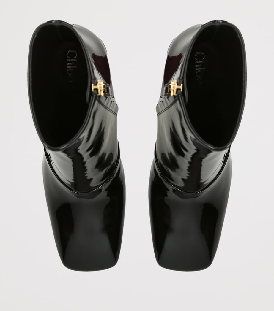 Patent Leather Janis Heeled Boots 85 BLACK Image 4