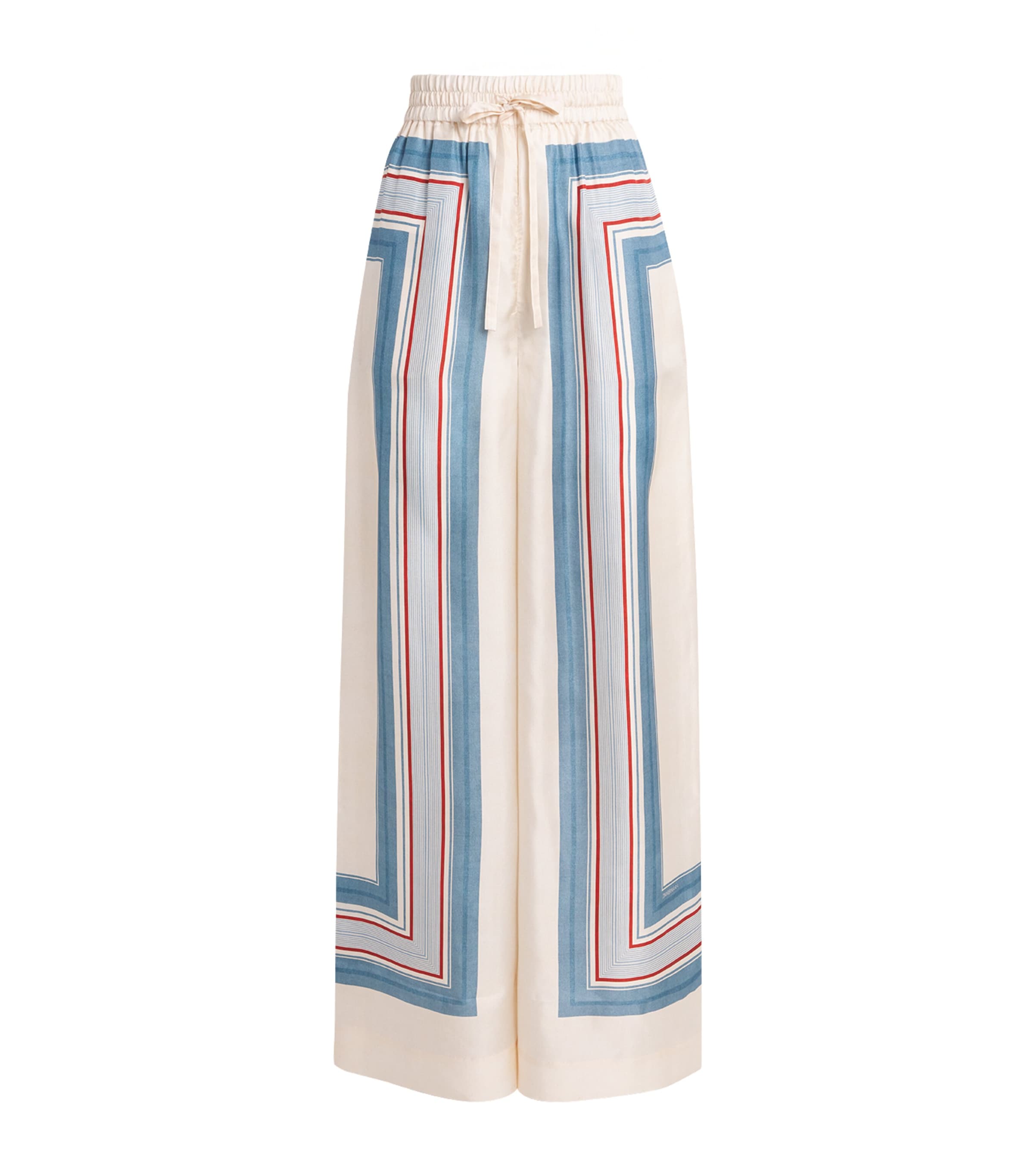 Zimmermann Silk Stripe Track Trousers In Multi