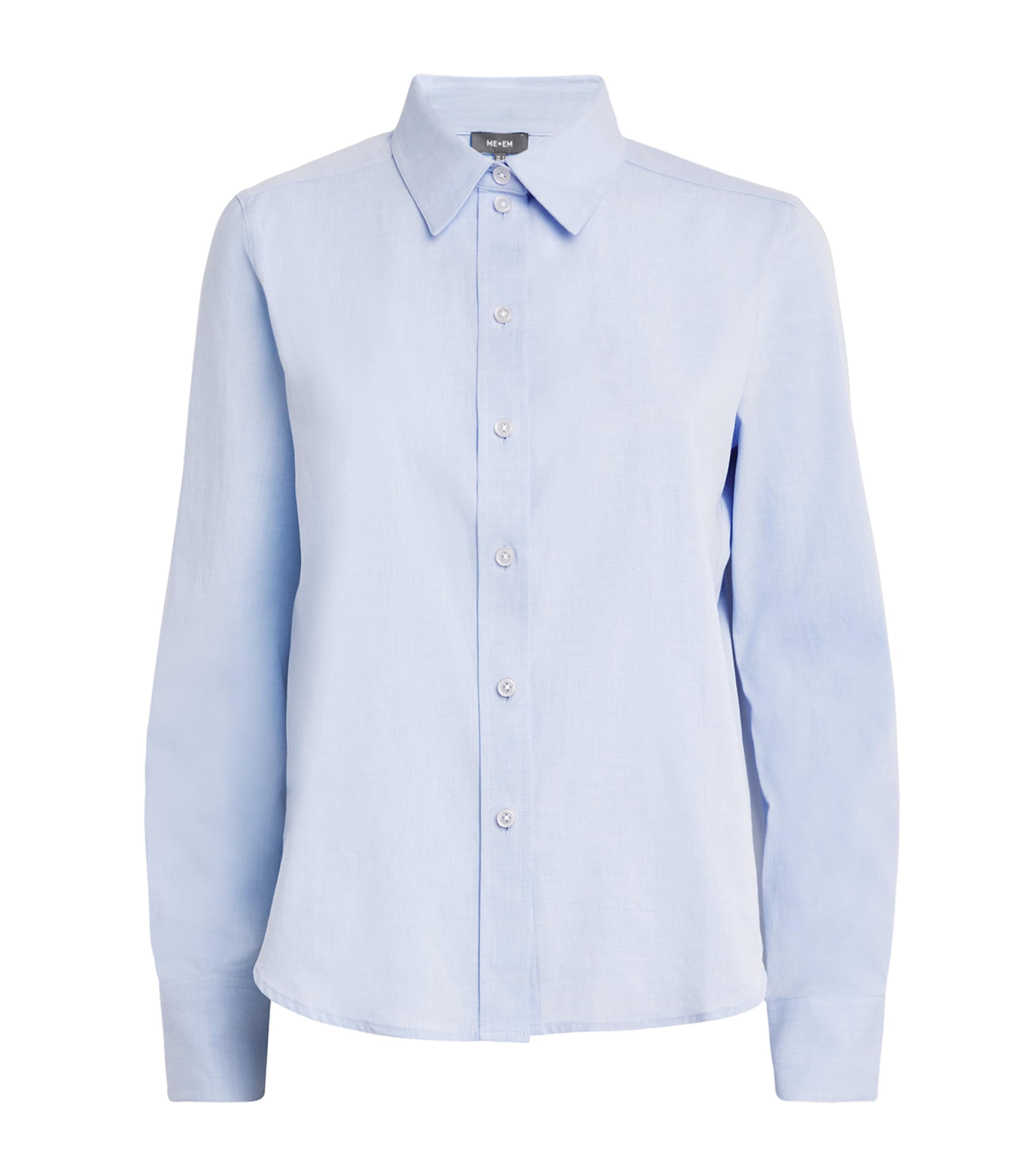 ME+EM Womens Cotton Travel Layering Shirt Chambray Image 1