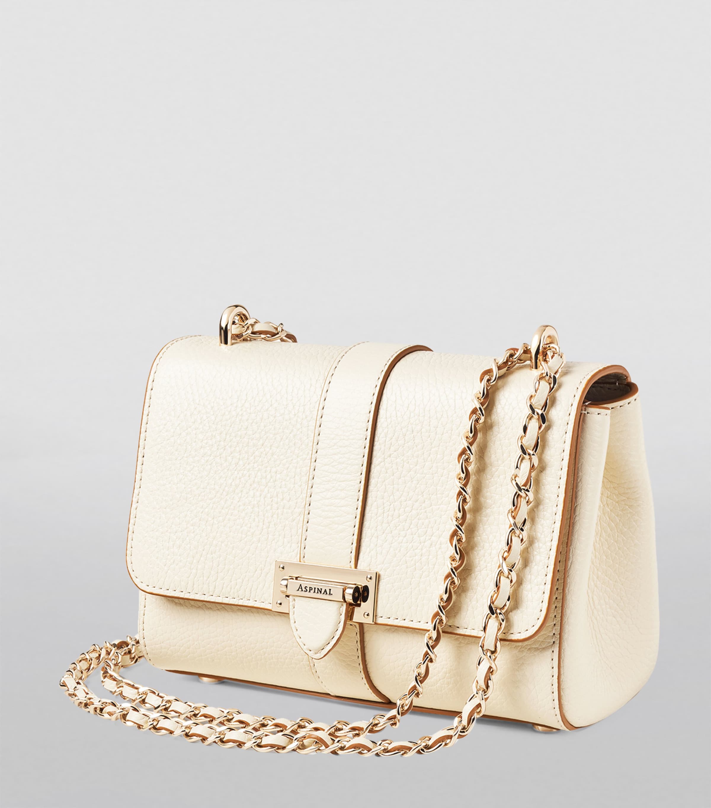 Aspinal Of London Small Leather Lottie Cross-Body Bag Ivory Image 2