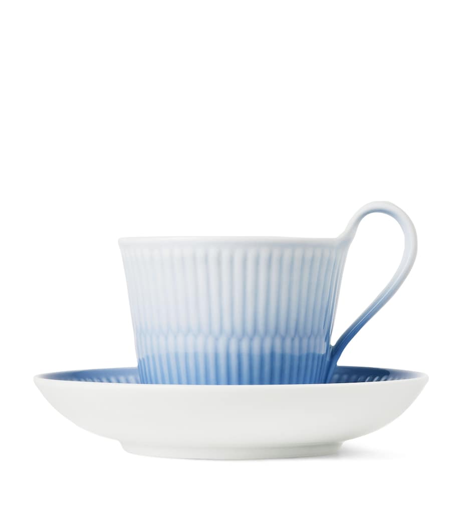 Royal Copenhagen Porcelain Iris Cup and Saucer Blue Image 3
