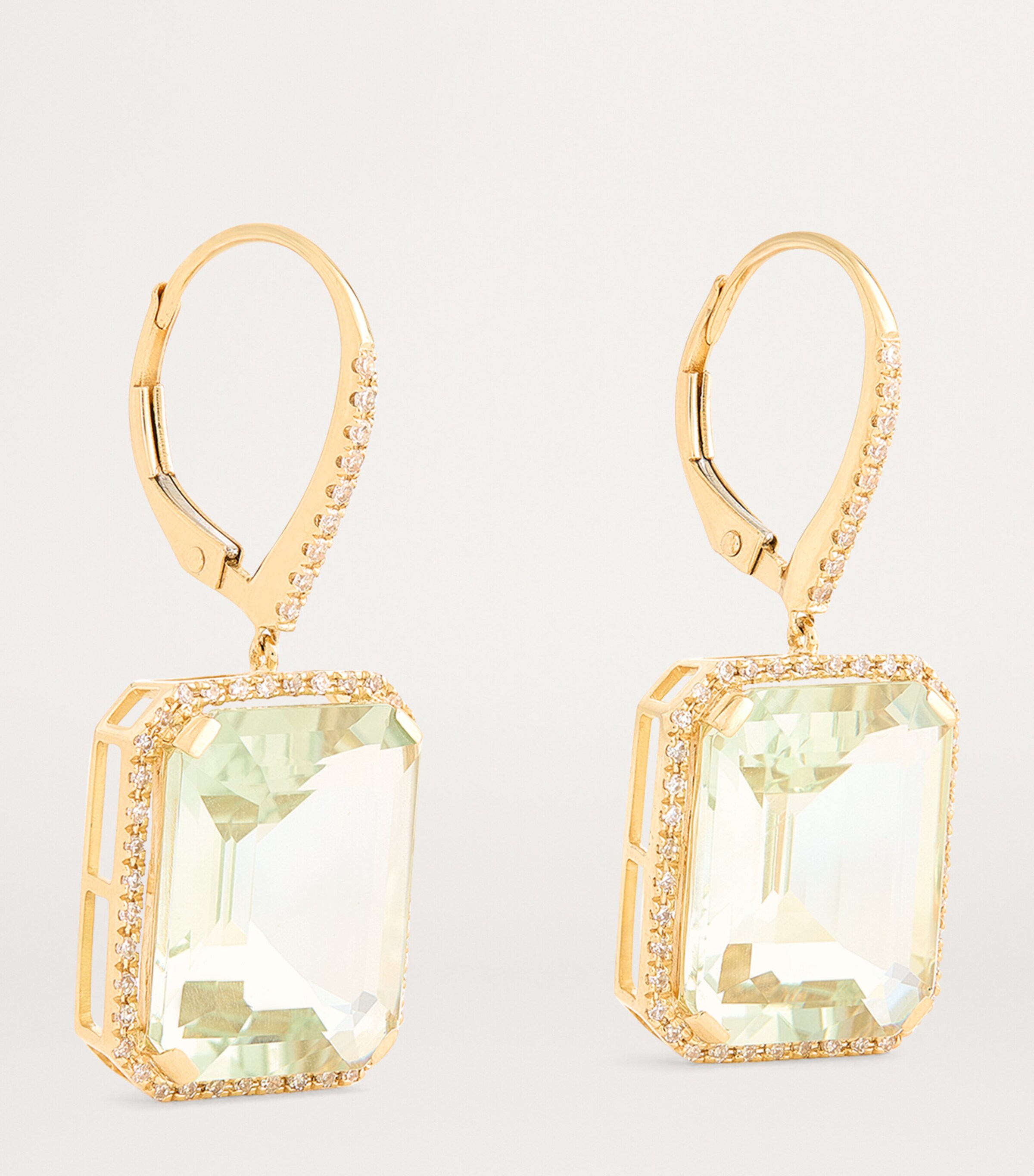SHAY Yellow Gold, Diamond and Amethyst Portrait Drop Earrings Yellow Gold Image 3