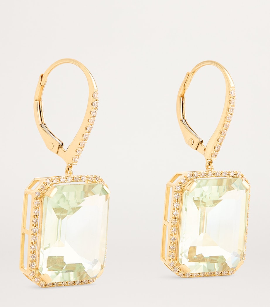 SHAY Yellow Gold, Diamond and Amethyst Portrait Drop Earrings Yellow Gold Image 3