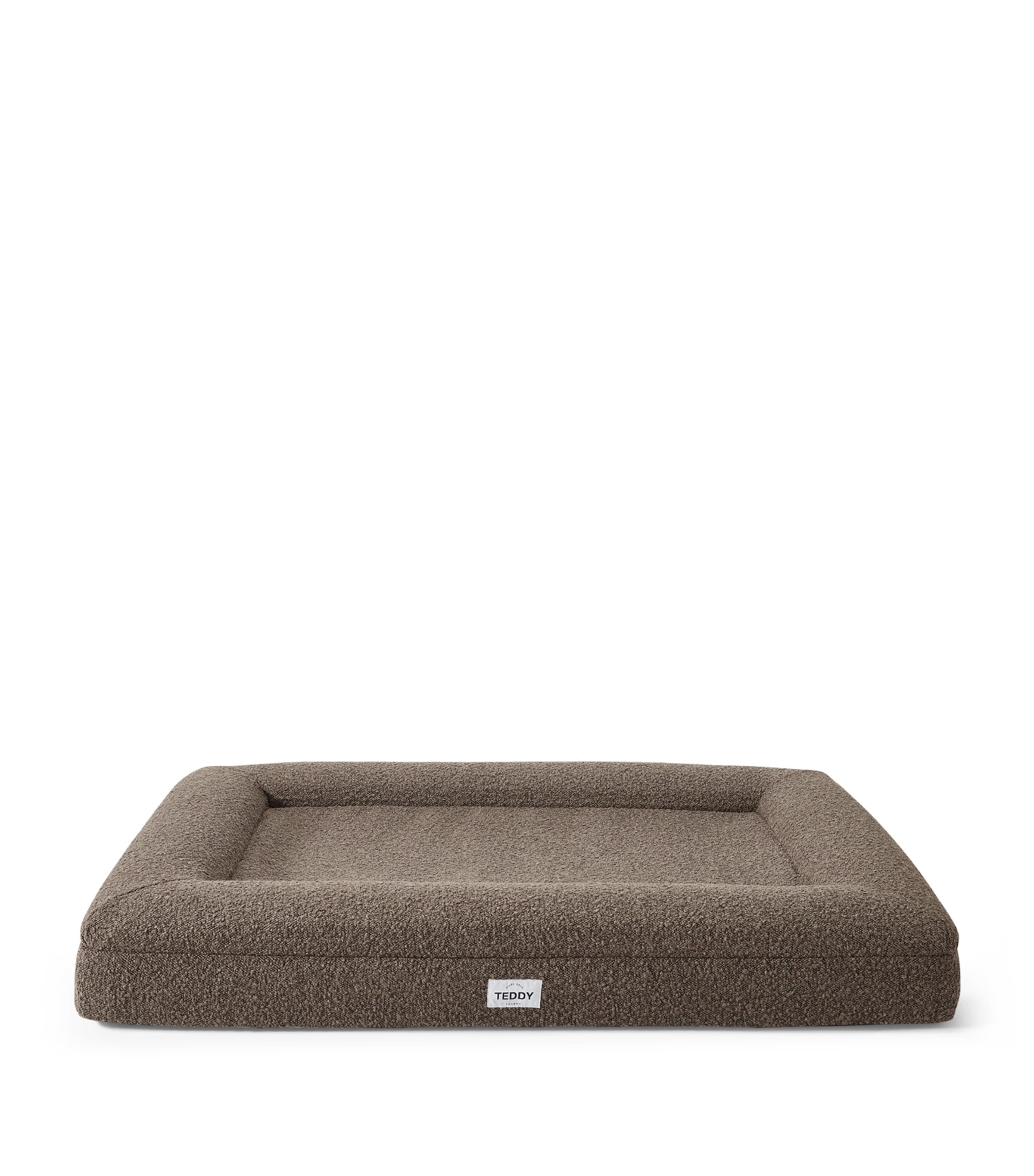 Shop Teddy London Large Bouclé Dog Bed In Brown