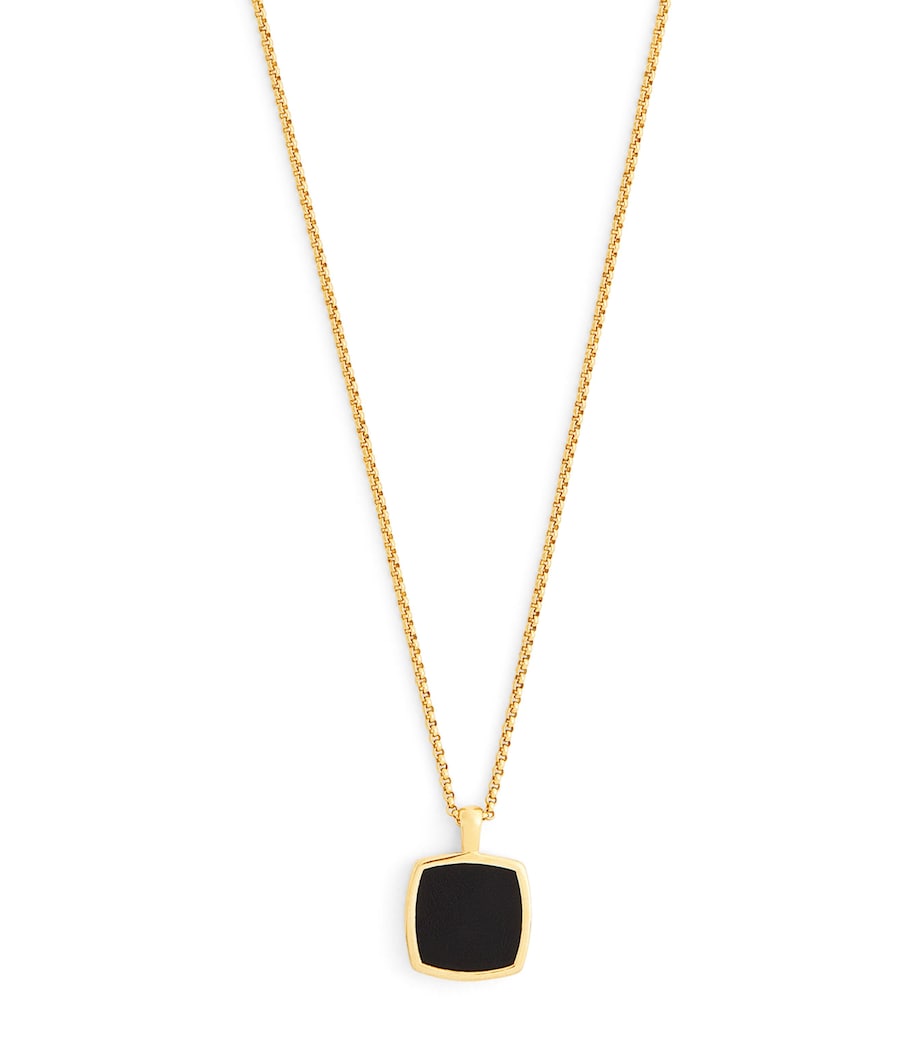 Gold-Plated Onyx Cushion Pendant Necklace NA Image 1