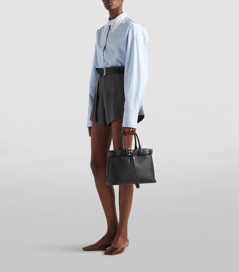 Medium Leather Buckle Tote Bag F0002 Image 7