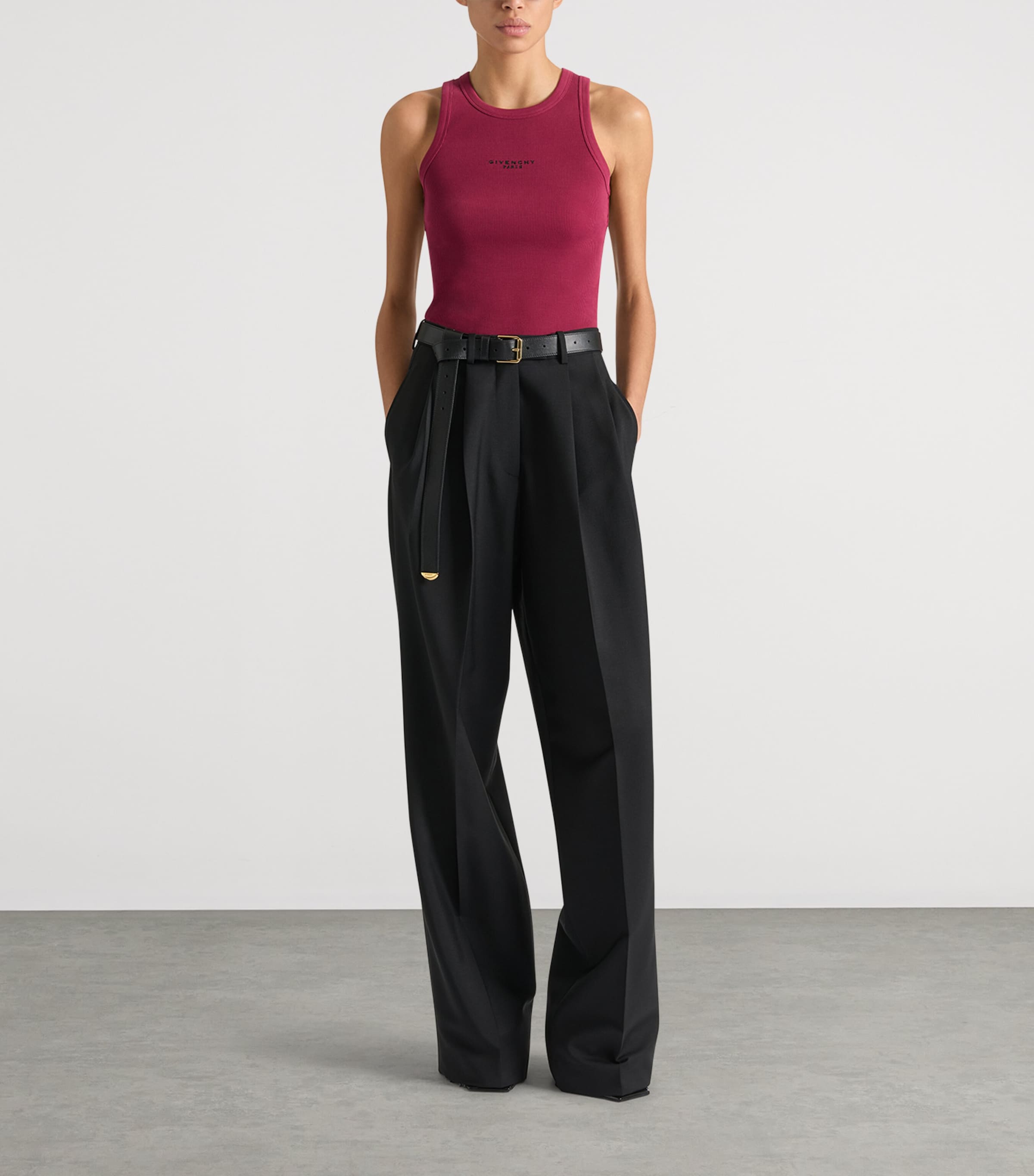 Givenchy Womens Stretch-Cotton Logo Tank Top Red Cherry Image 2