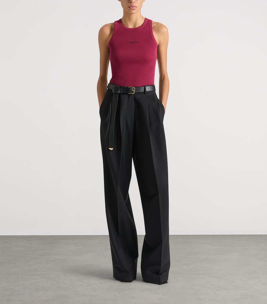 Givenchy Womens Stretch-Cotton Logo Tank Top Red Cherry Image 2