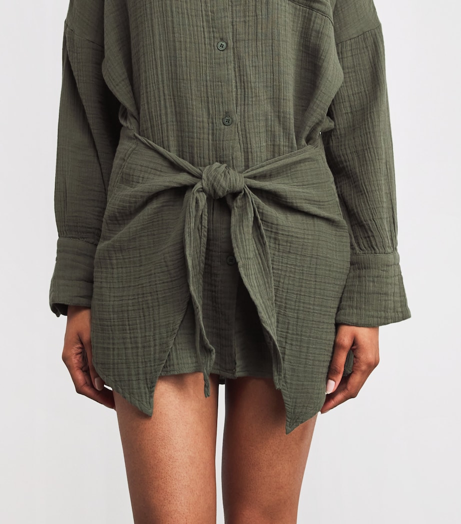 Cotton Sara Mini Shirt Dress OLIVE10 Image 4