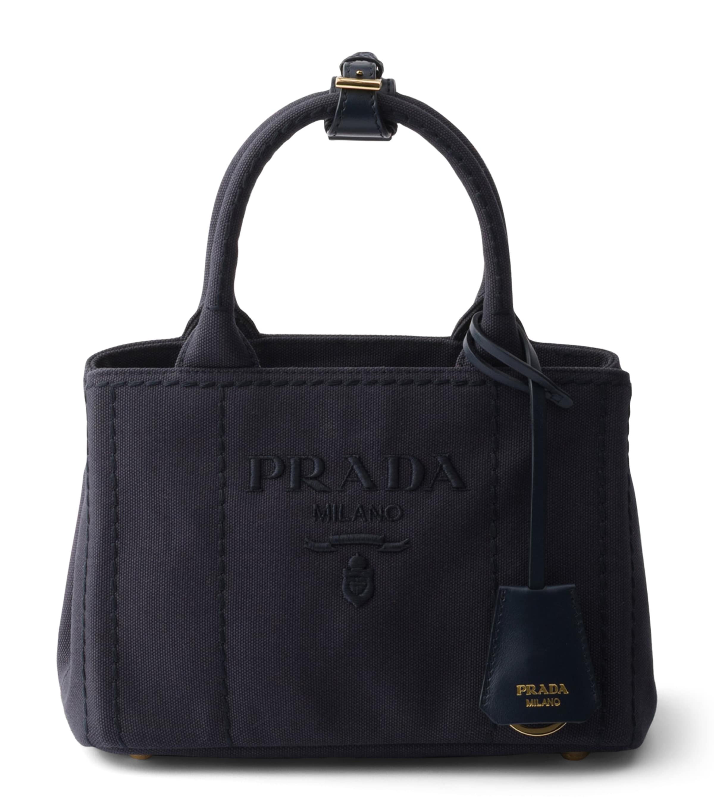 Prada Mini Cotton Jardinière Tote Bag Blue Image 1