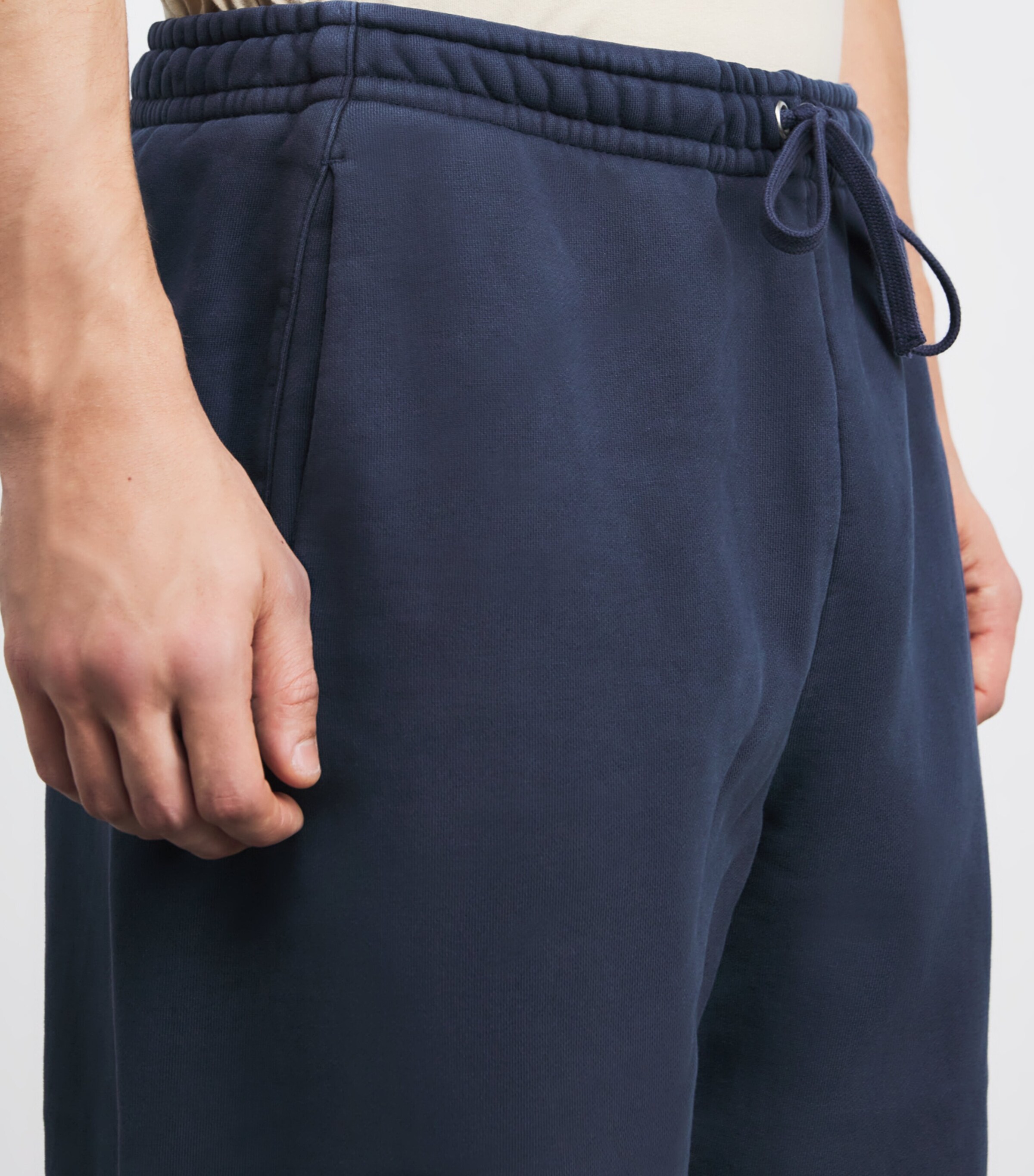 Cotton Fleece Cuffed Sweatpants NAVY Image 6
