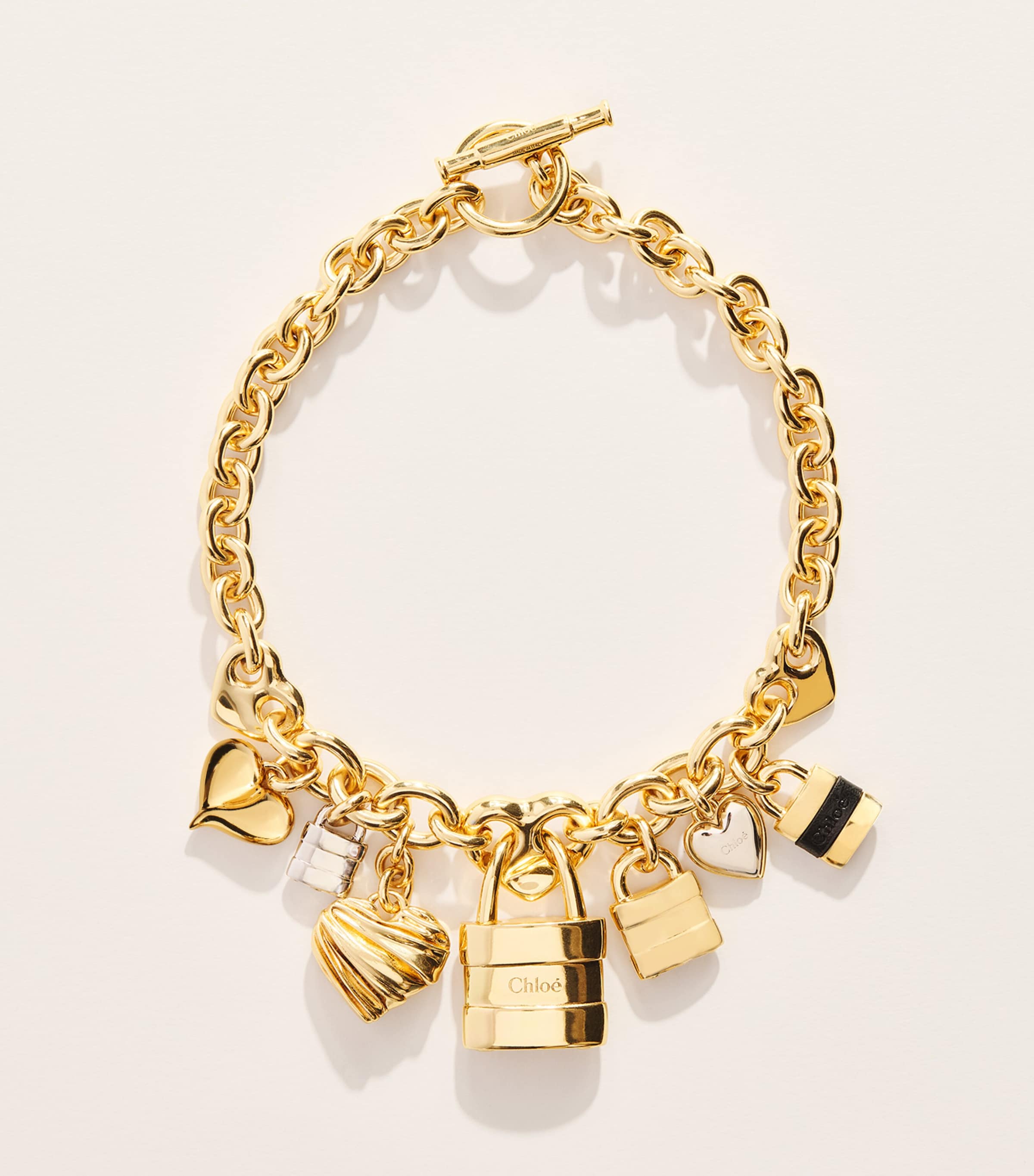 Chloé Paddington Charms Necklace Palladium Black