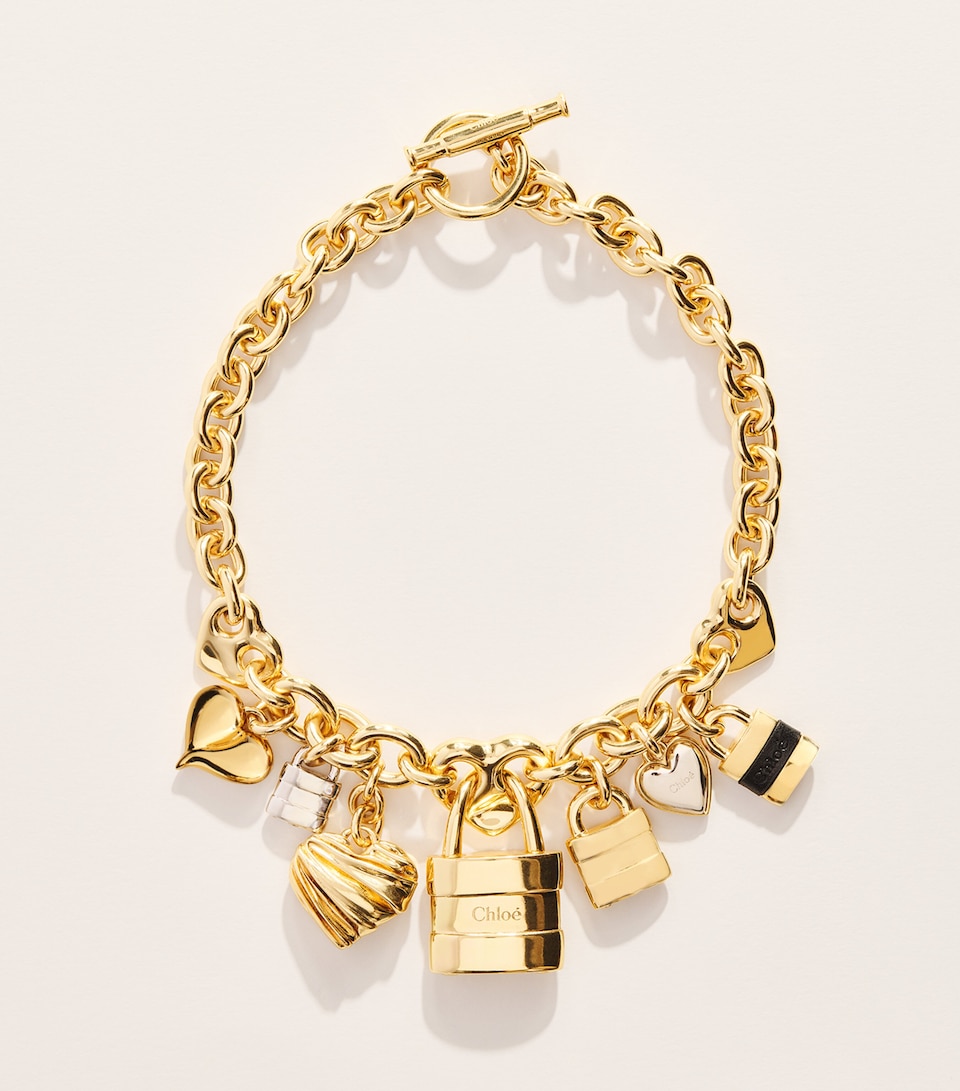 Chloé Paddington Charms Necklace Palladium Black