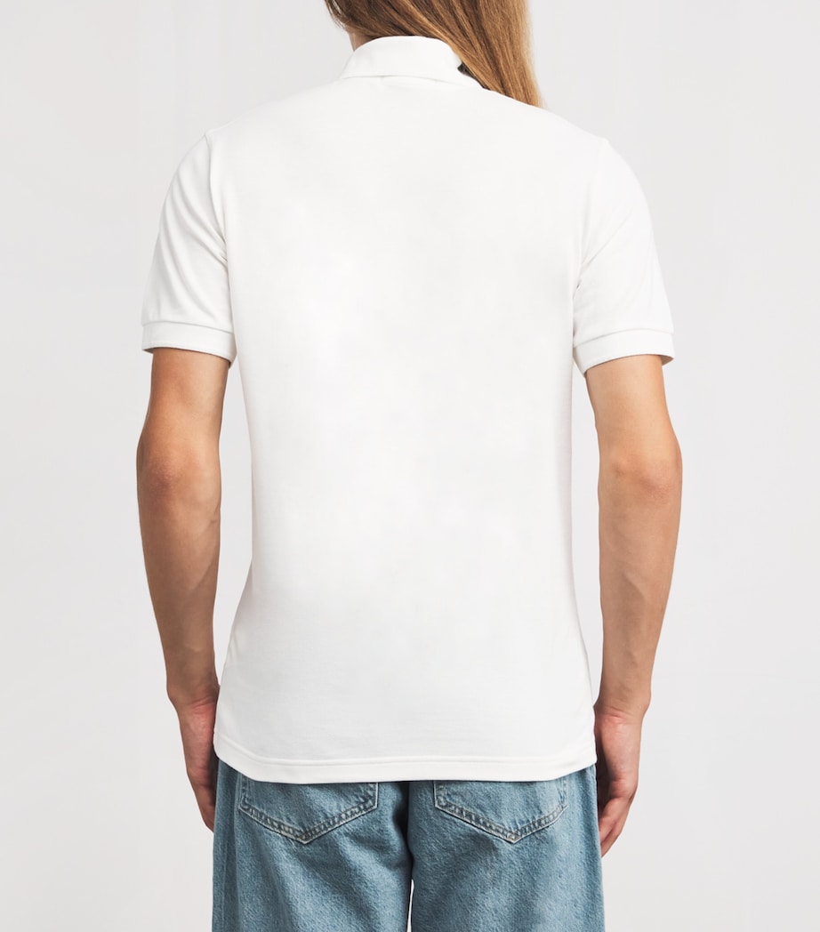 Cotton Logo Polo Shirt 100 WHITE NAVY Image 4