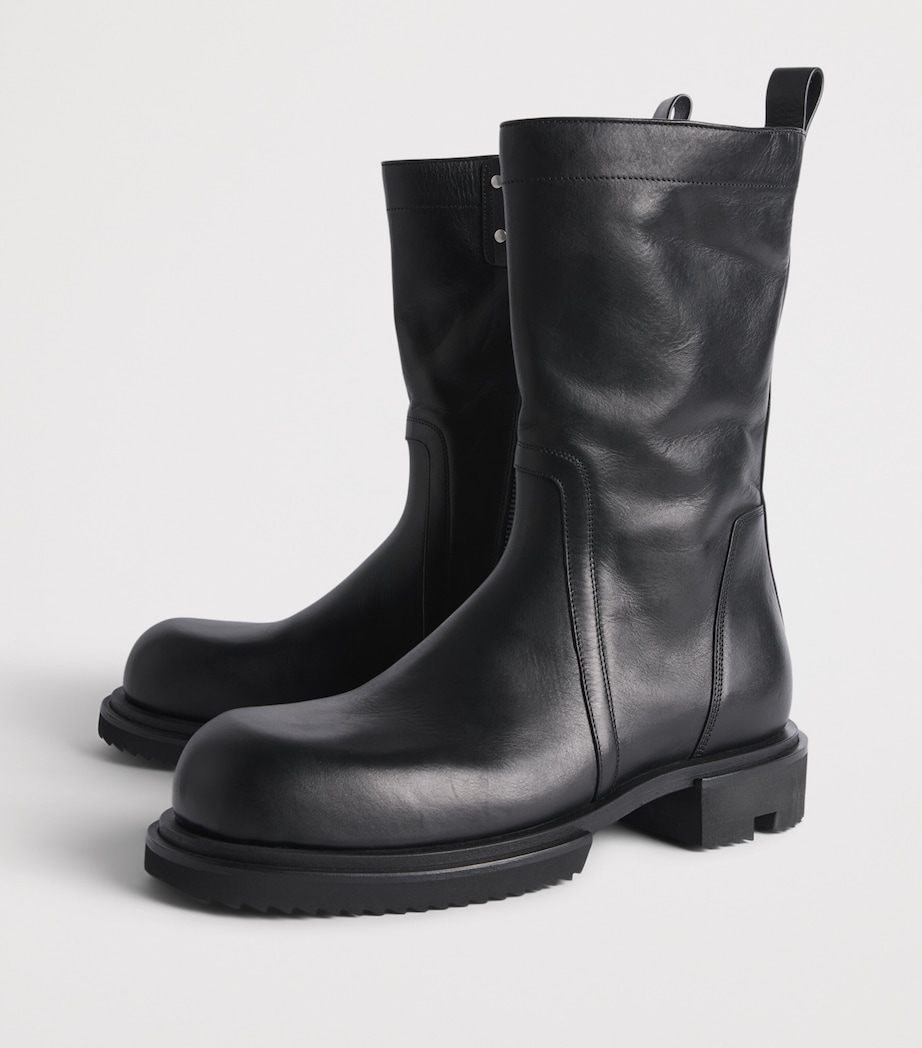 Rick Owens Leather Creeper Gabe Ankle Boots Black Image 3