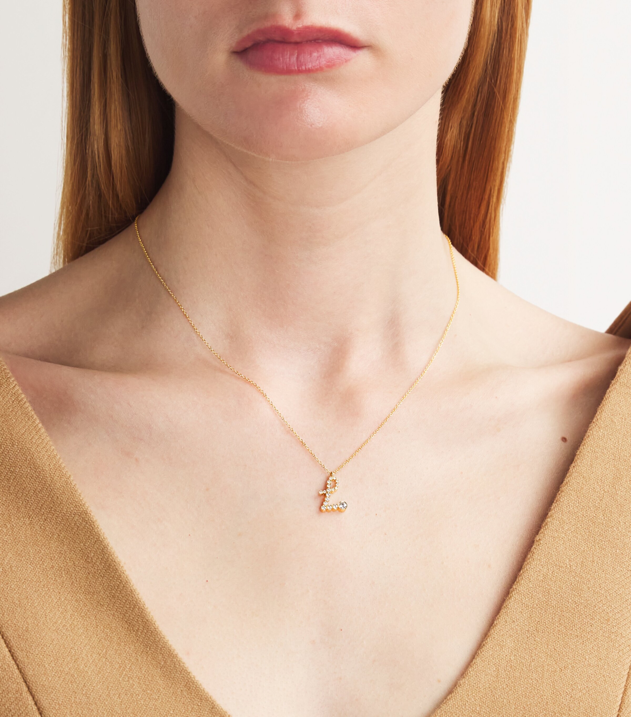 Sophie Bille Brahe Yellow Gold and Diamond Soprano 'L' Necklace
