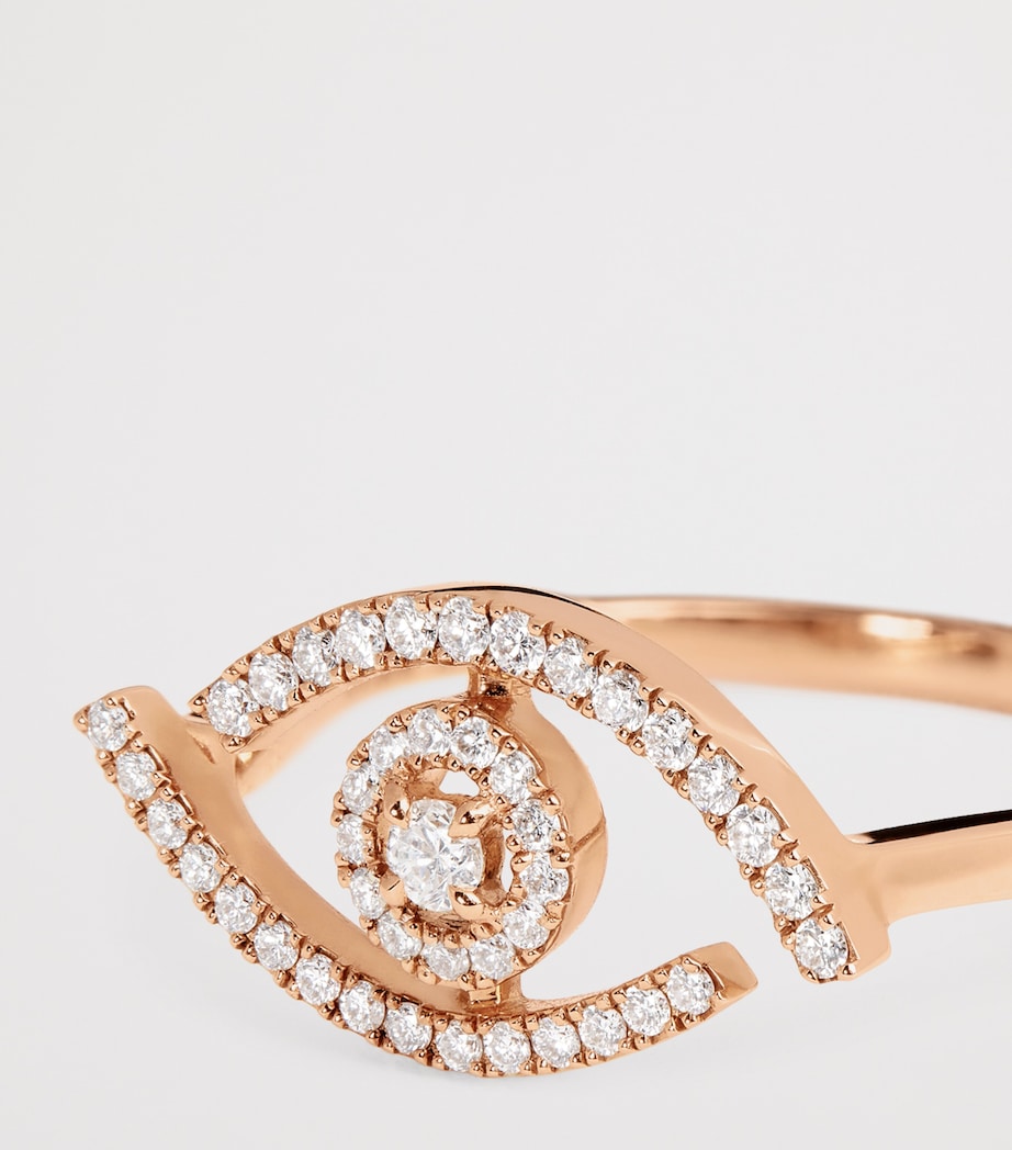 Messika Lucky Eye Pink Gold and Diamond Ring Pink Gold Image 5