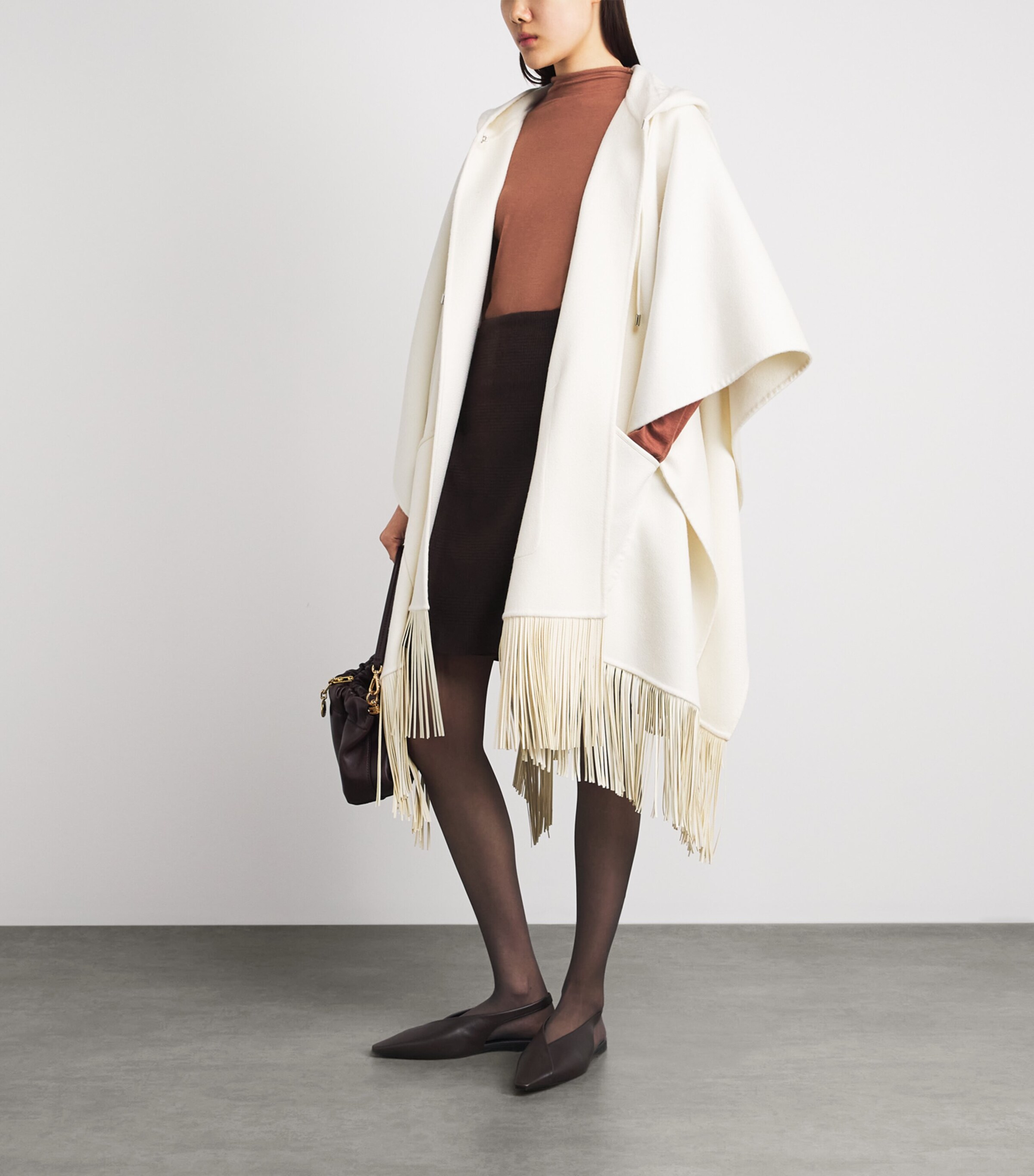 Colombo Womens Cashmere High-Neck Sweater Brick Image 2