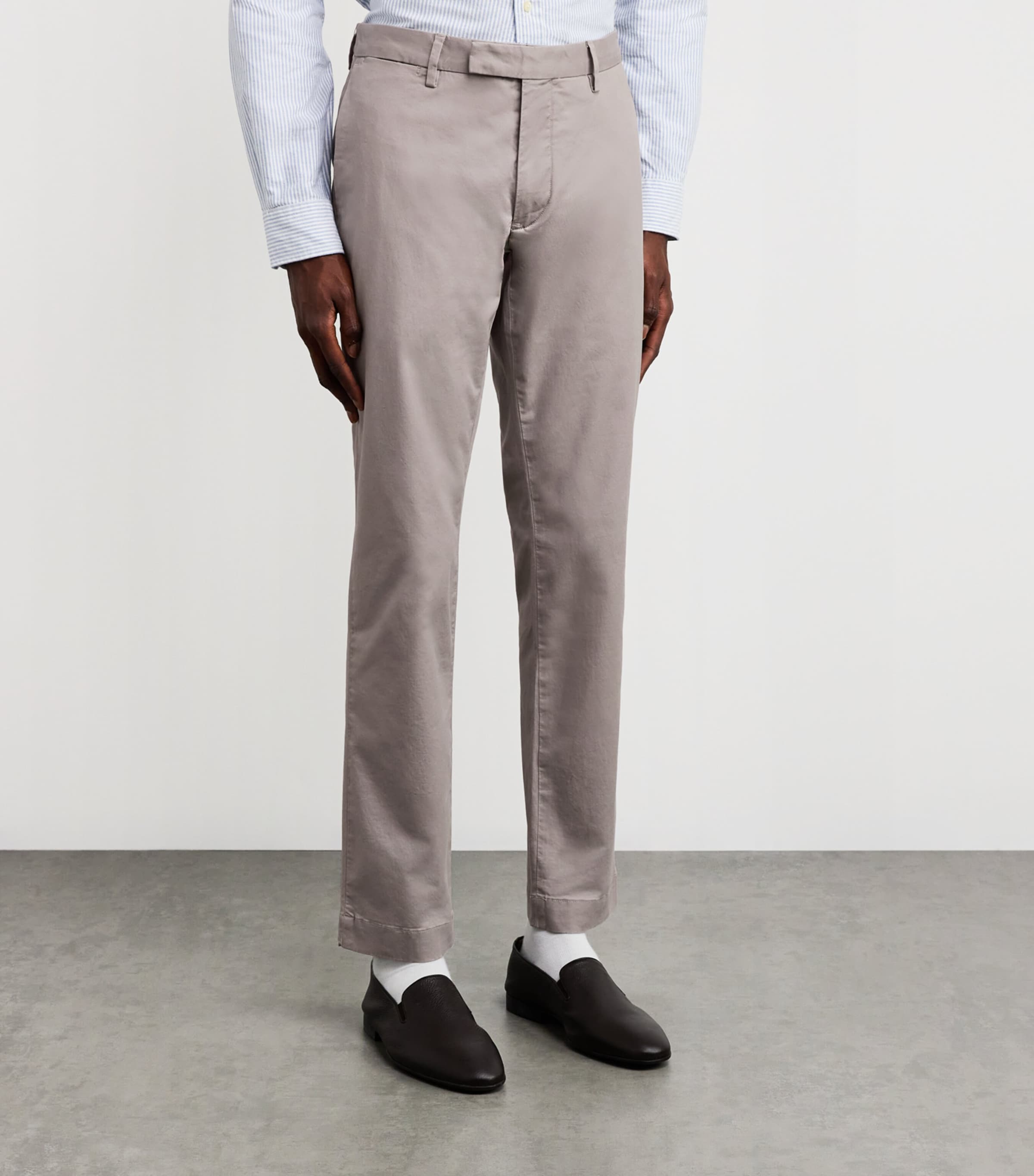 Polo Ralph Lauren Mens Stretch-Cotton Slim Chinos Grey Image 3