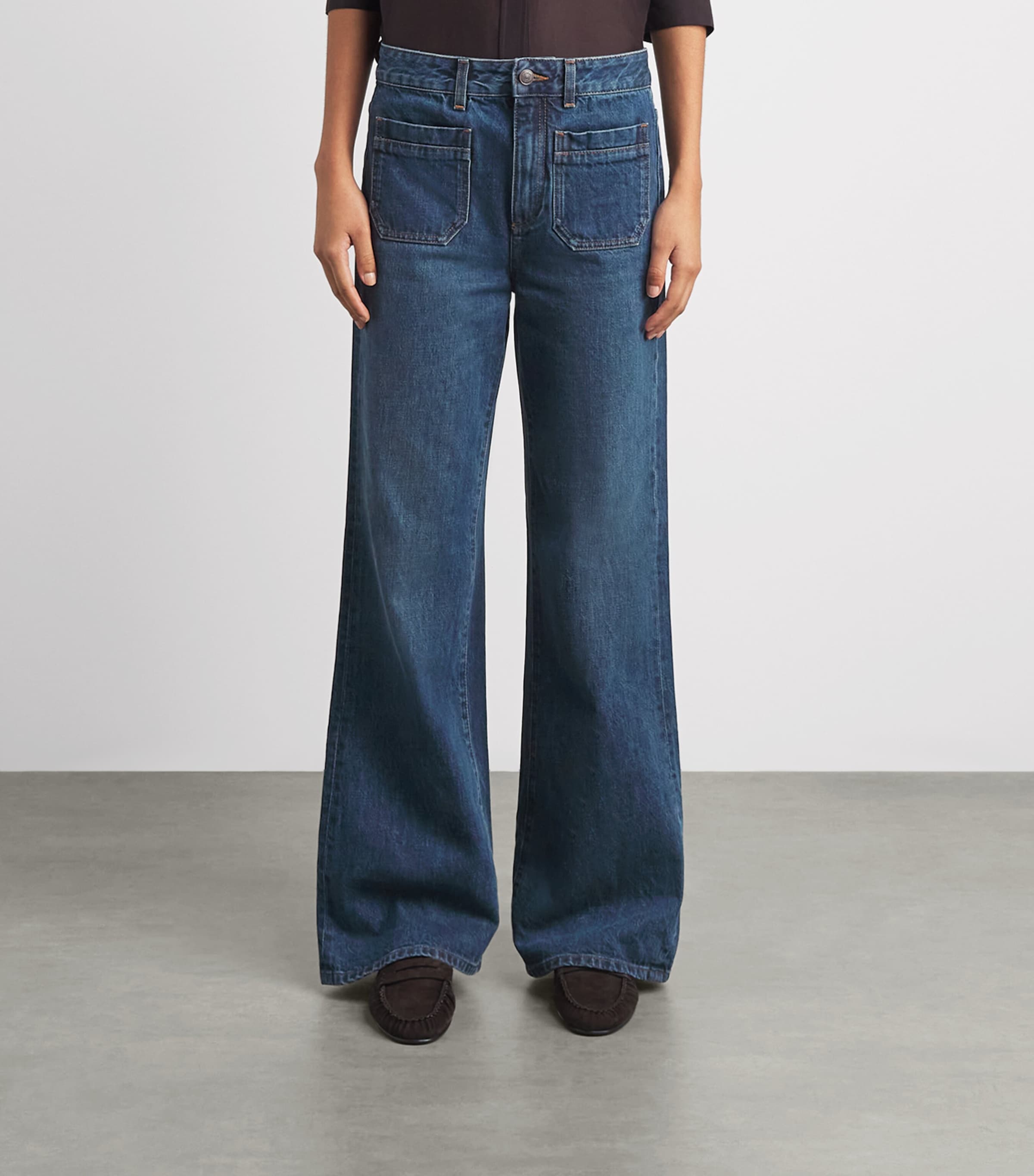 ME+EM Womens Leg Elongator Jeans Authentic Dark Wash Image 4
