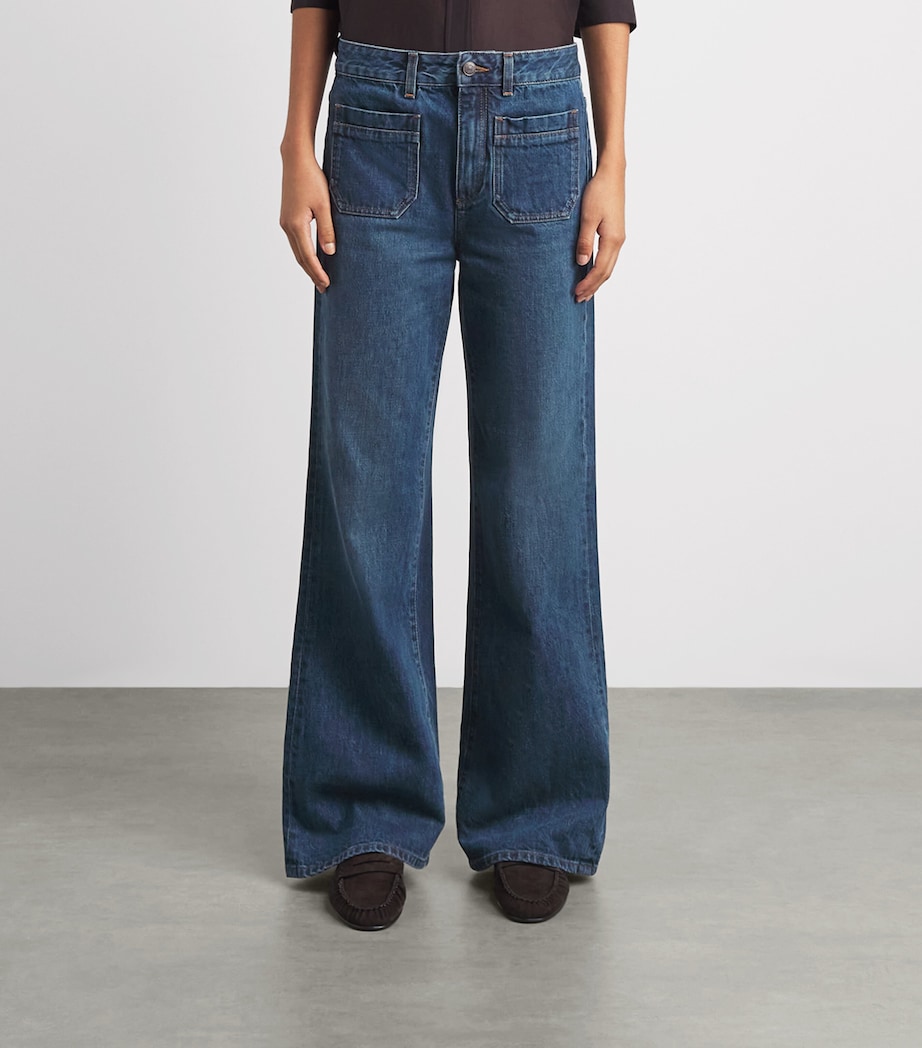 ME+EM Womens Leg Elongator Jeans Authentic Dark Wash Image 4