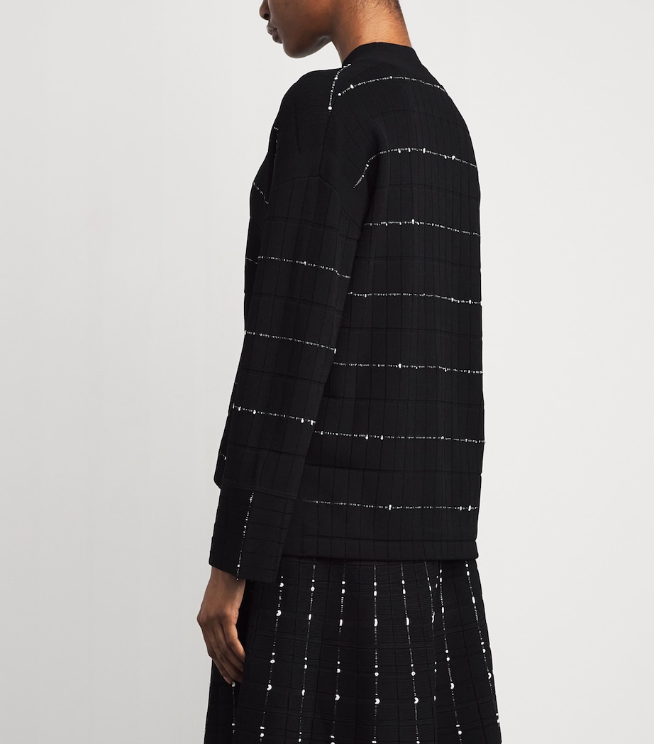 Fragmented Stripes Cardigan BLACK/IVORY Image 4