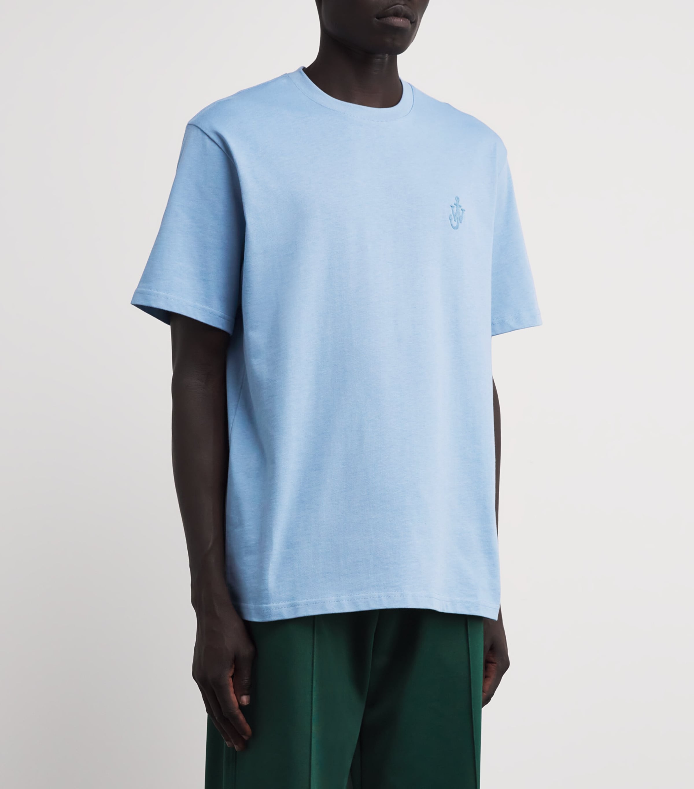 Cotton Logo T-Shirt STEEL BLUE Image 3