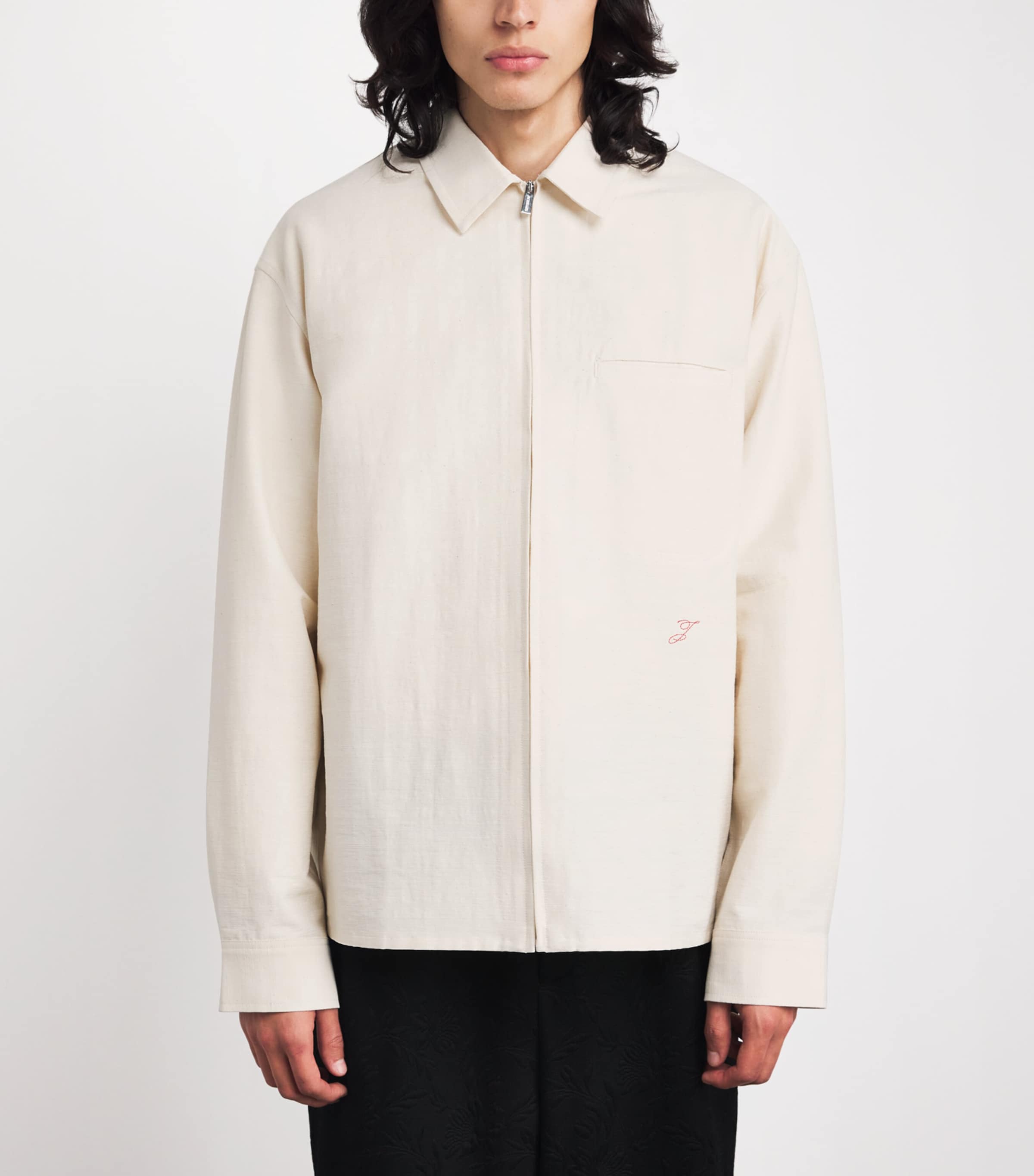 Cotton-Blend Zip-Up Mecano Shirt OFF-WHITE-110 Image 3