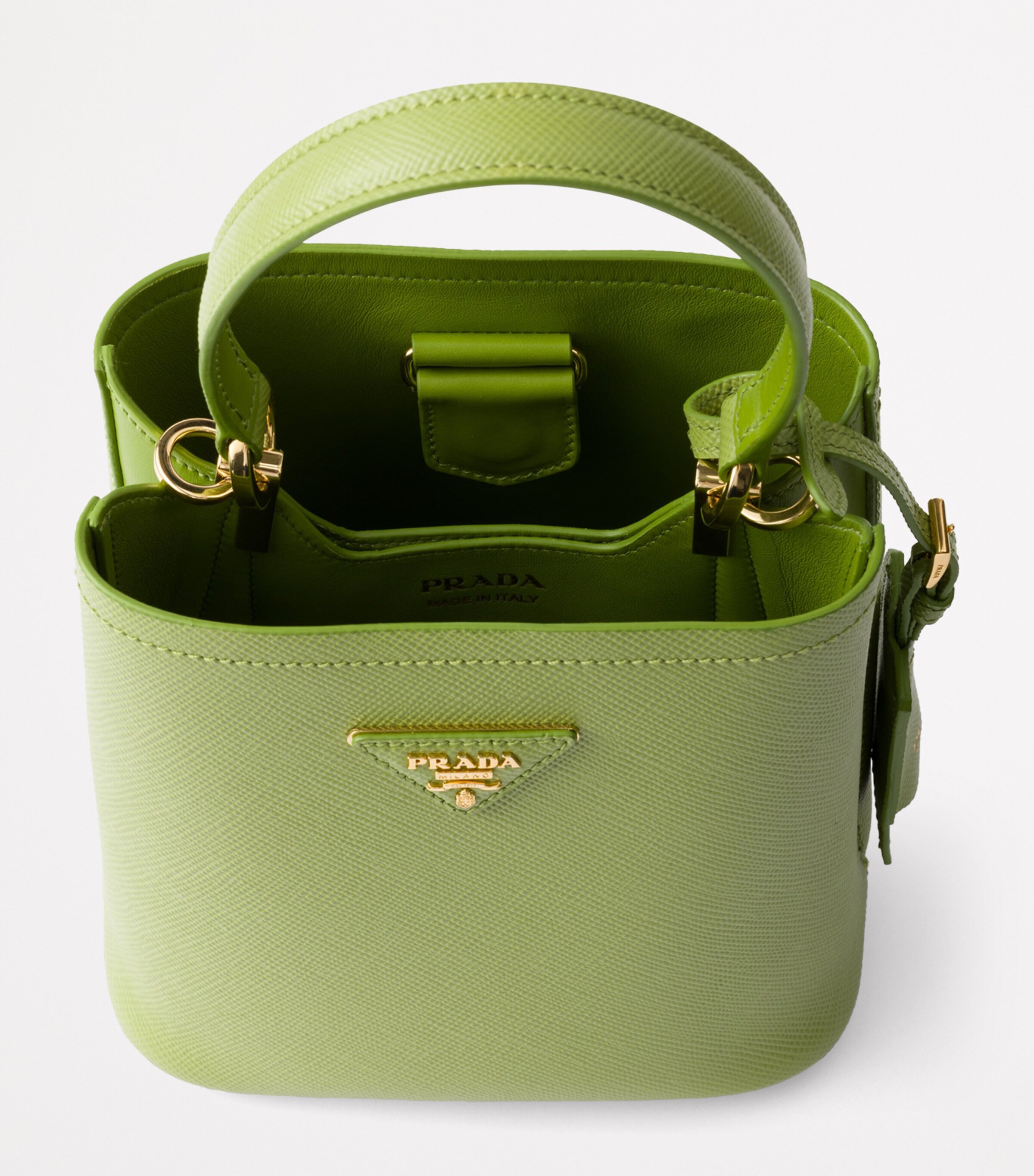 Prada Small Saffiano Leather Panier Top-Handle Bag Image 4