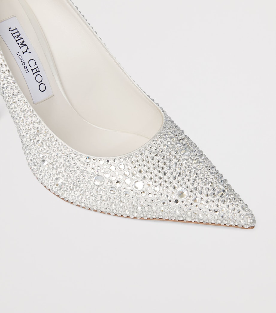 Love 100 Embellished Satin Pumps IVORY/CRYSTAL Image 5