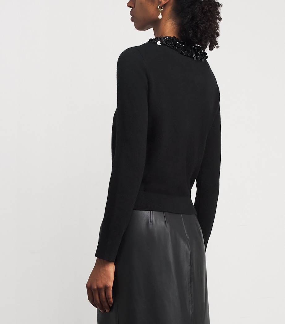 Cashmere Sequinned Margaux Cardigan NOIR Image 4