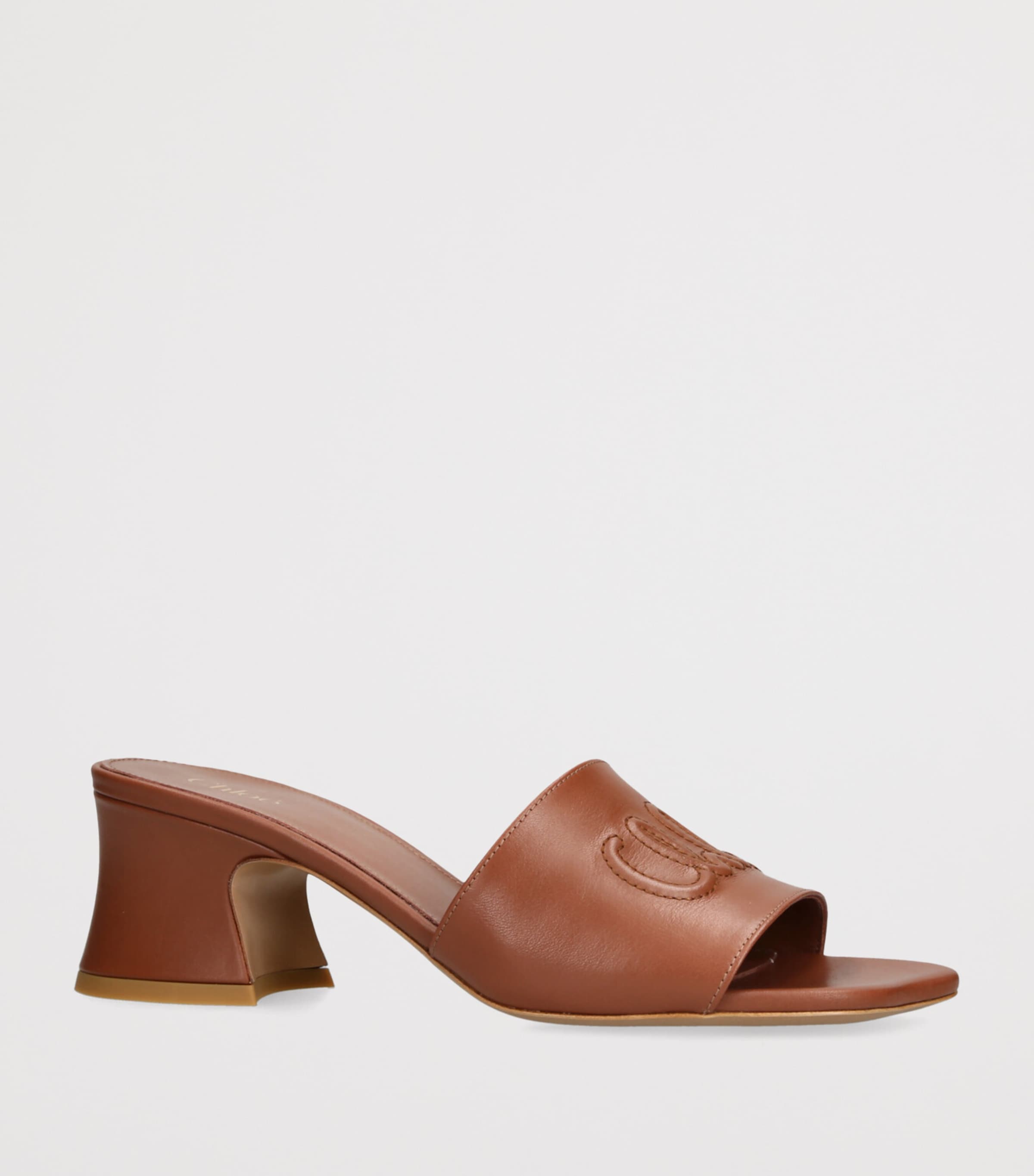 Leather Soleil Mules 55 BROWN Image 3