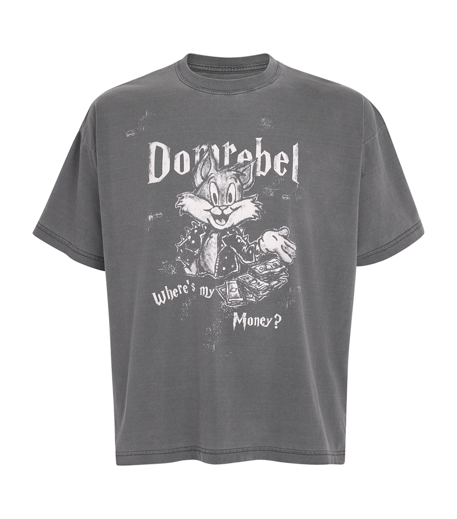 DOMREBEL Mens Cotton Collect T-Shirt Faded Black Image 1