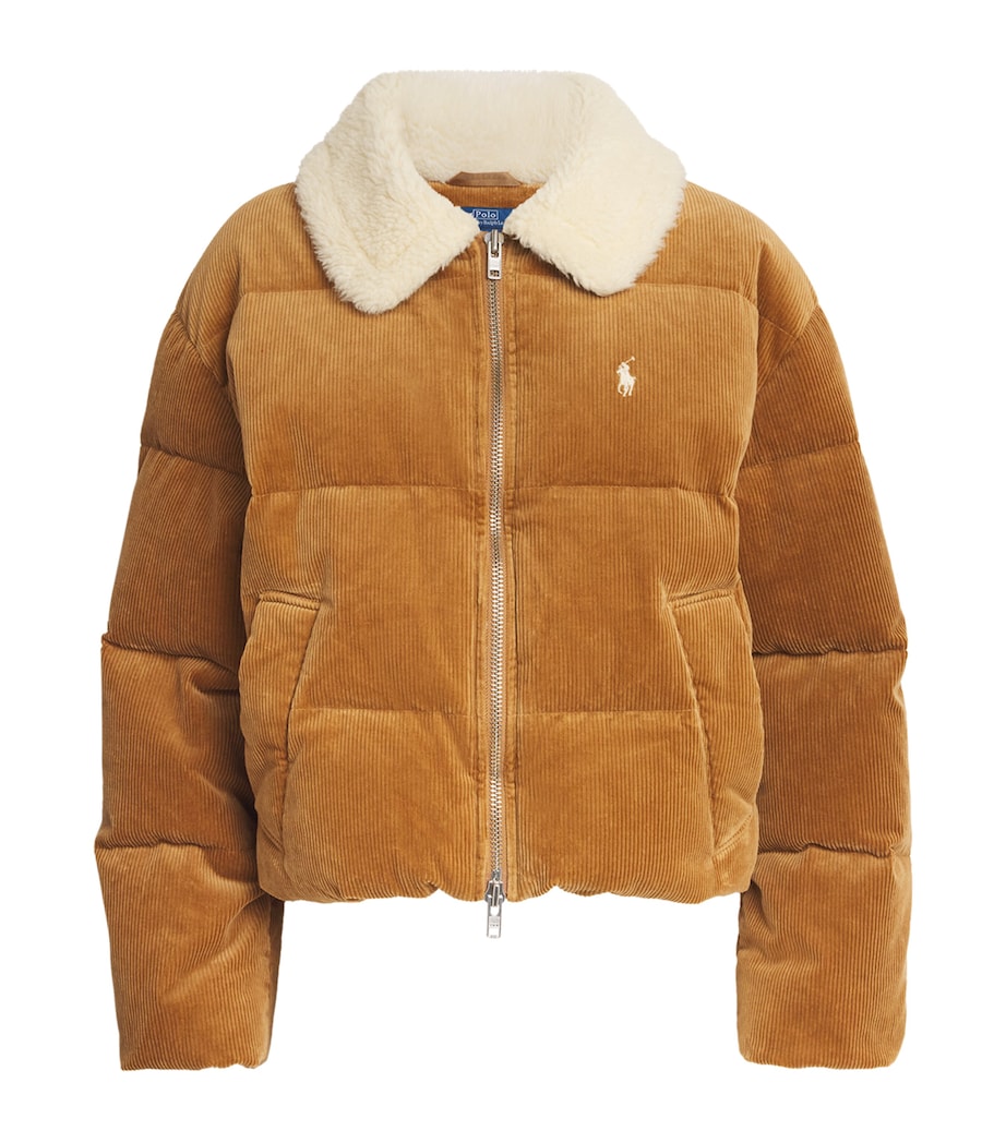Down Corduroy Puffer Jacket CAMEL Image 1
