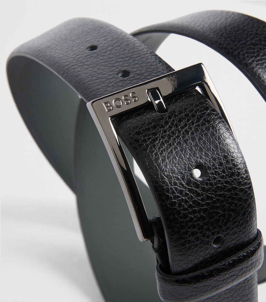 BOSS Leather Buckle Belt Black Image 4