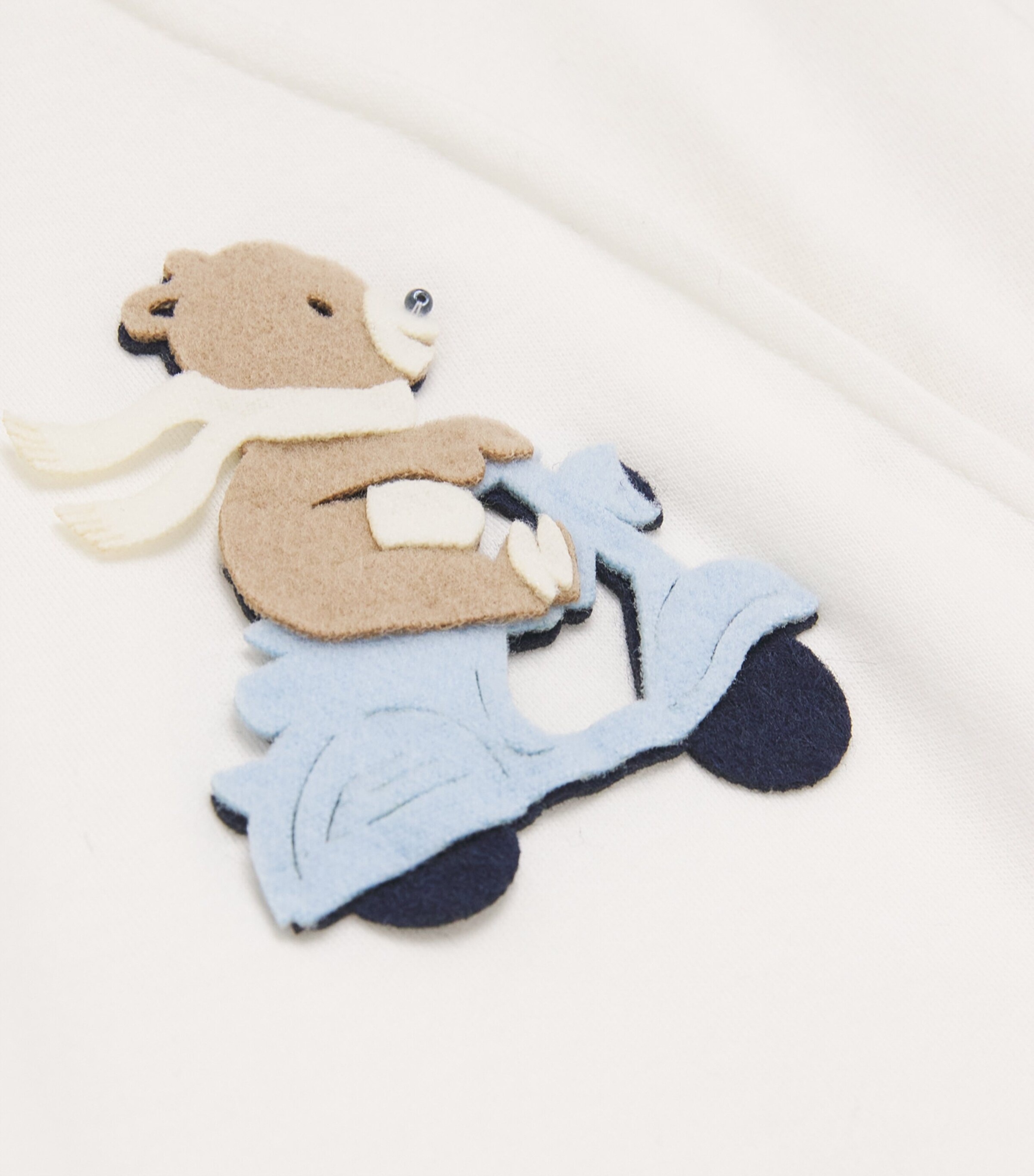 Story Loris Cotton Biker Bear All-In-One (1-12 Months) Panna Image 3