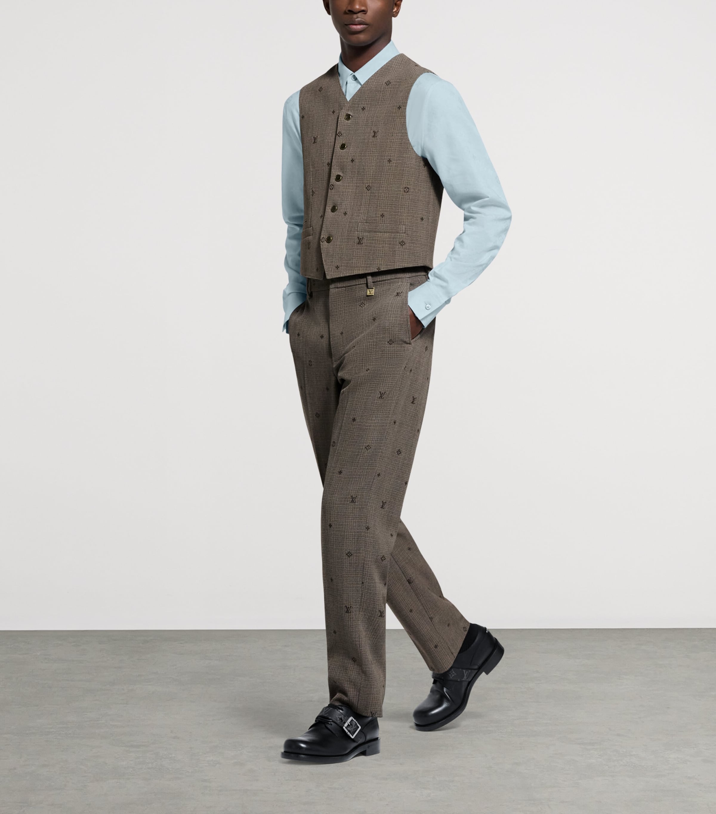 Wool Cigarette Trousers SEAL BROWN Image 4