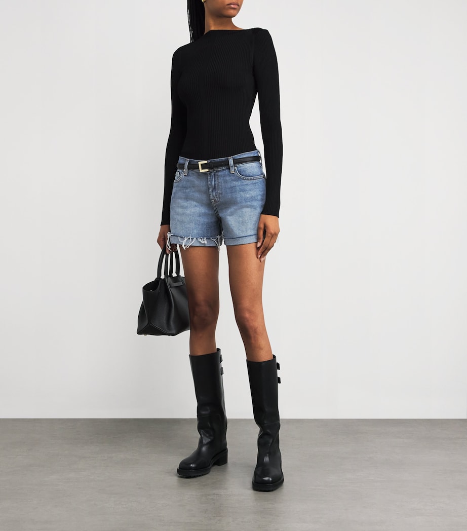 Mid Roll Denim Shorts SHORE Image 2