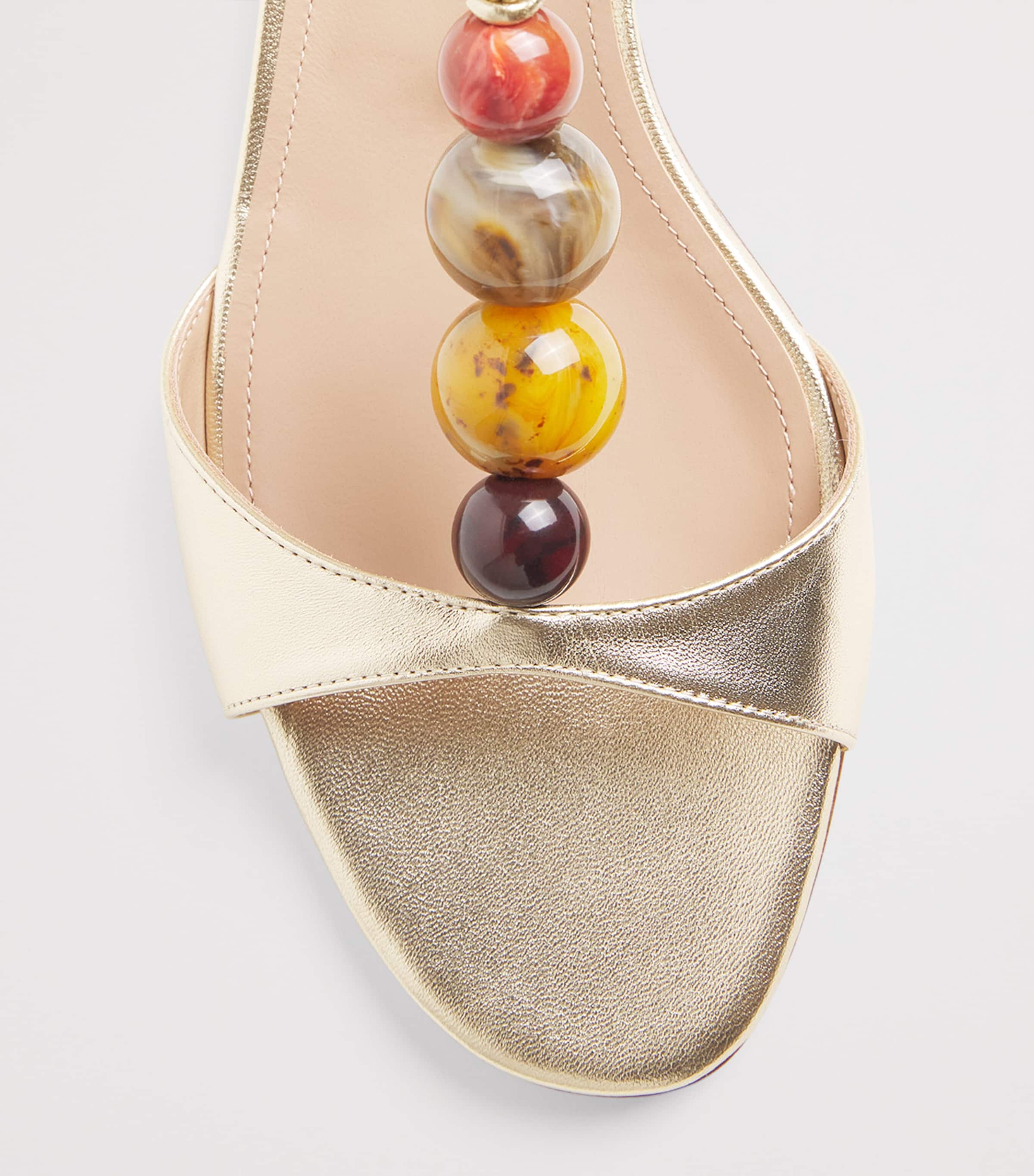 Malone Souliers x Harrods Metallic Leather Lena Sandals Antique Gold Image 6