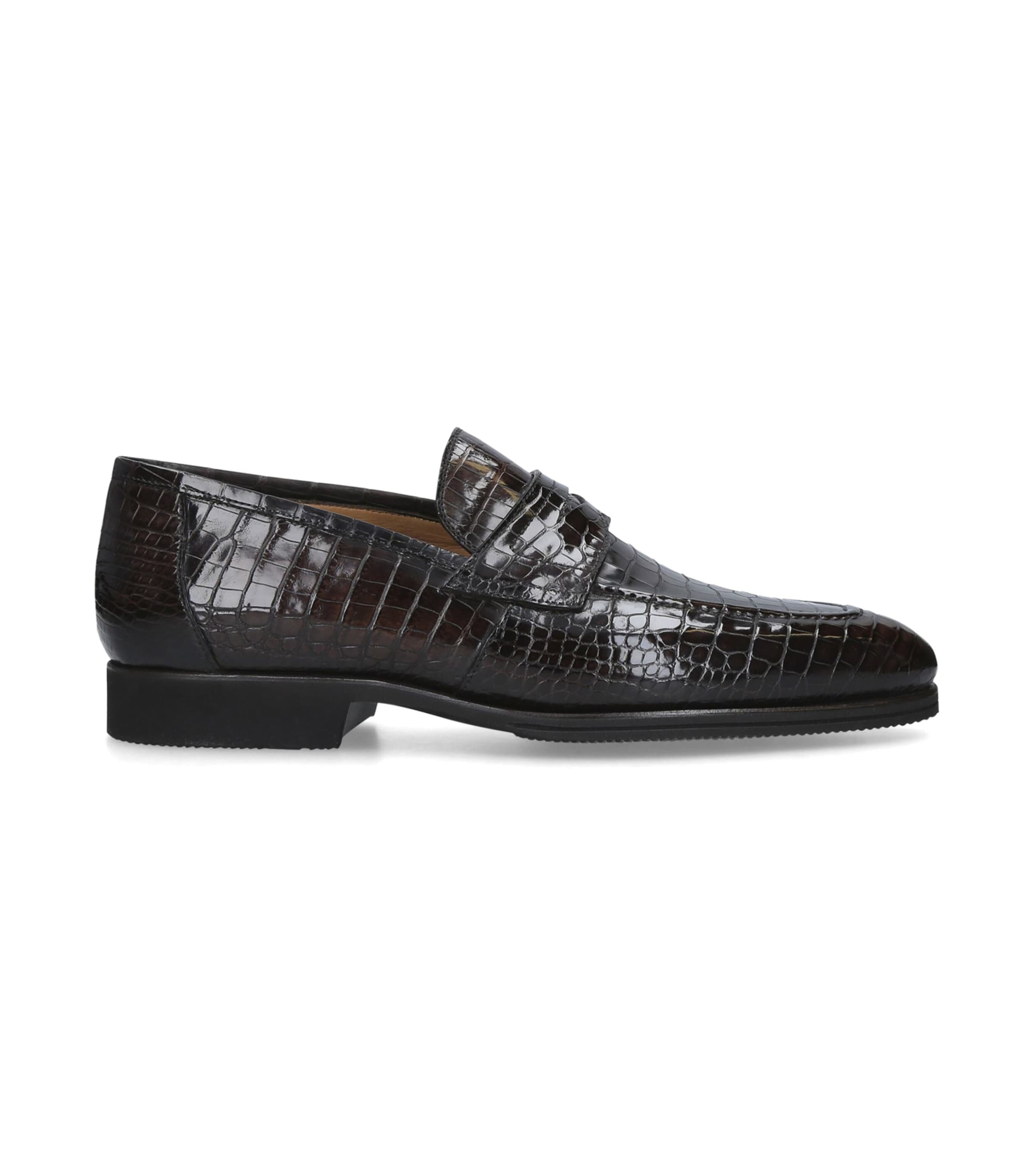 Brotini Crocodile Leather Penny Loafers Dark Brown Image 3