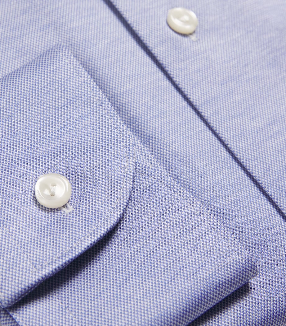 Cotton Filo di Scozia Slim Shirt 24MID BLUE Image 5