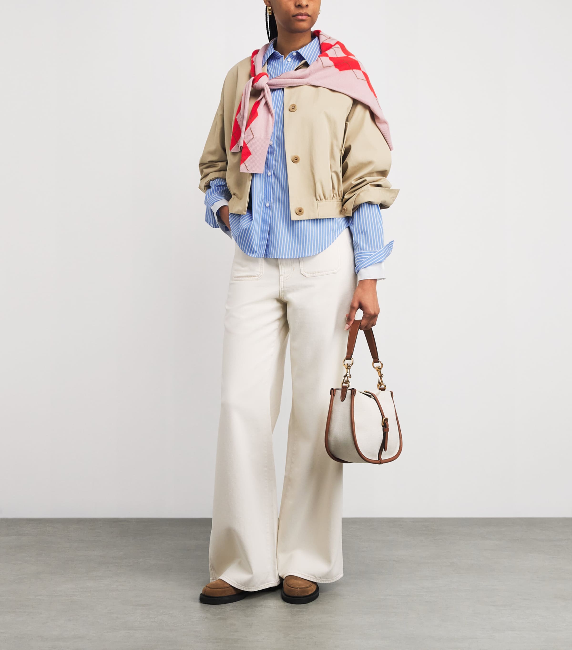 Cotton Stripe Double-Cuff Shirt BLUE/SOFT WHITE Image 2