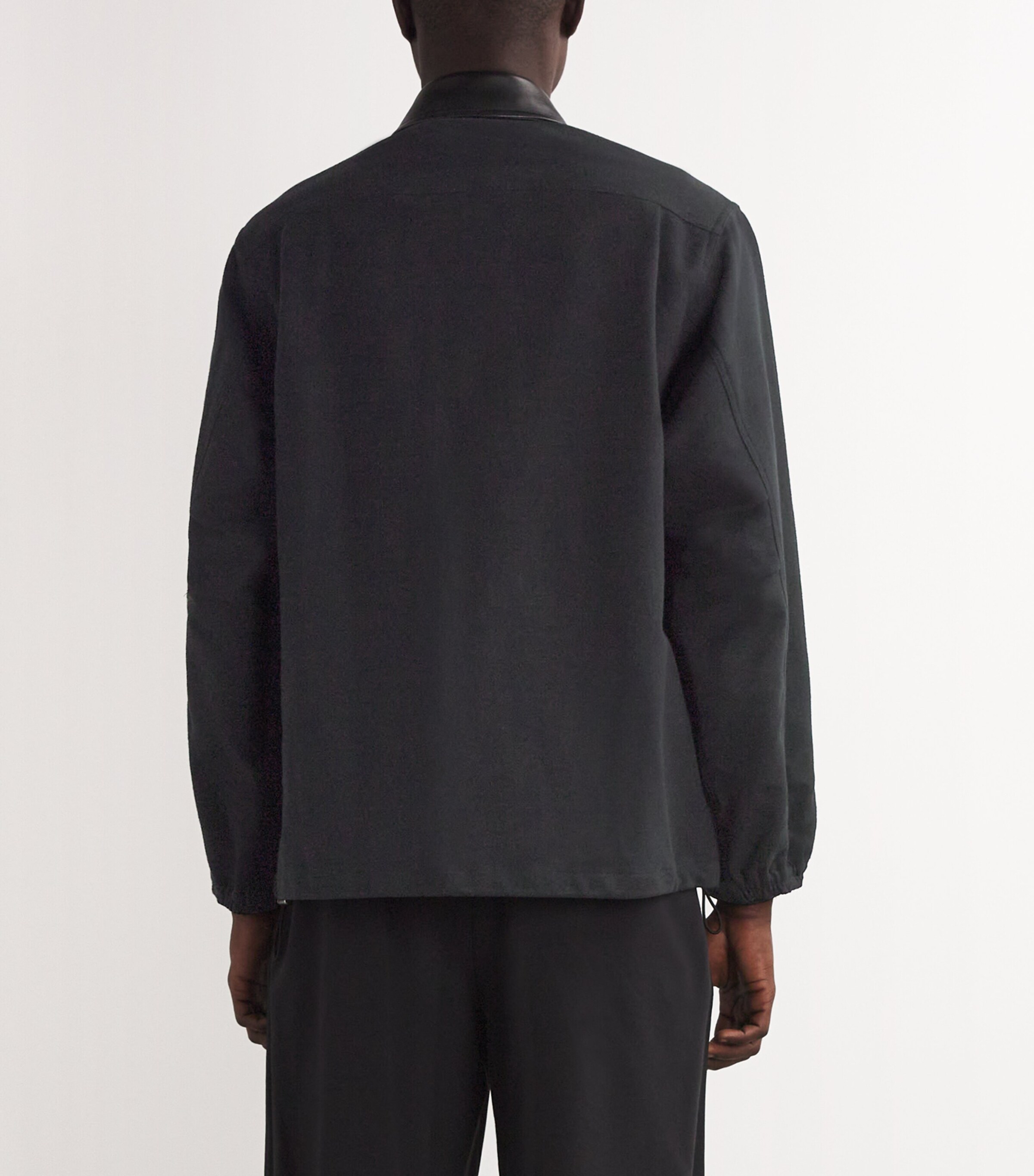 Helmut Lang Mens Leather-Trim Hunting Jacket Black Image 4