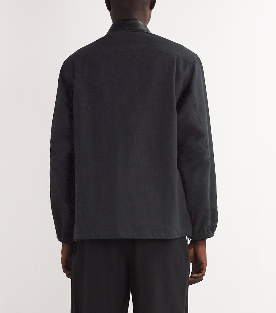 Helmut Lang Mens Leather-Trim Hunting Jacket Black Image 4